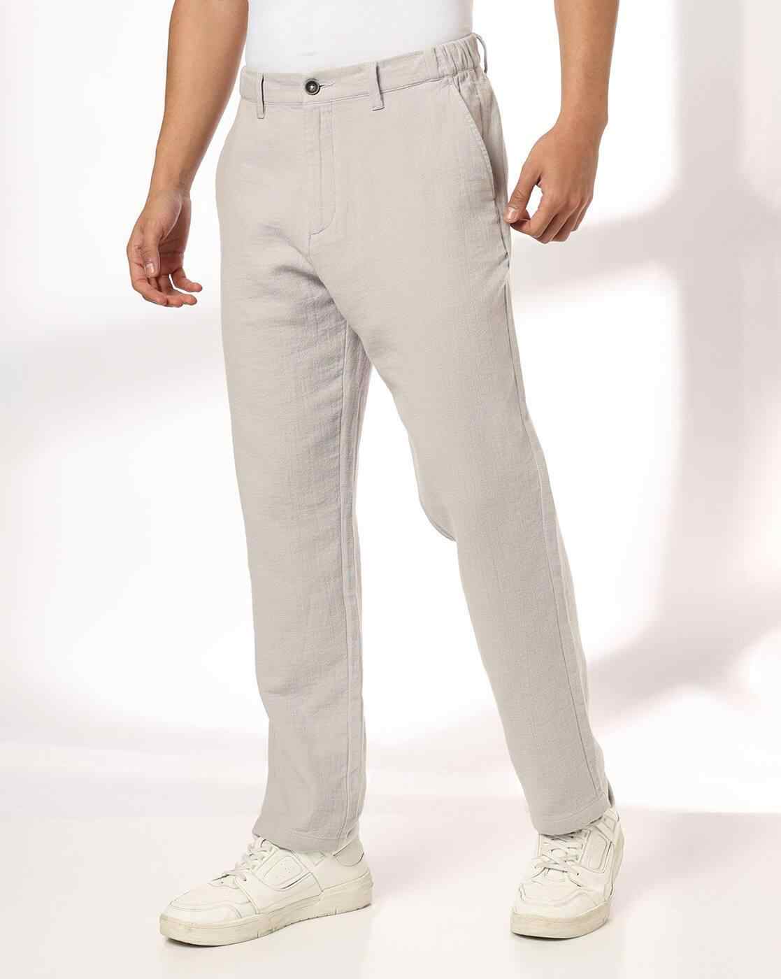 Men Slim Fit Flat-Front Chinos