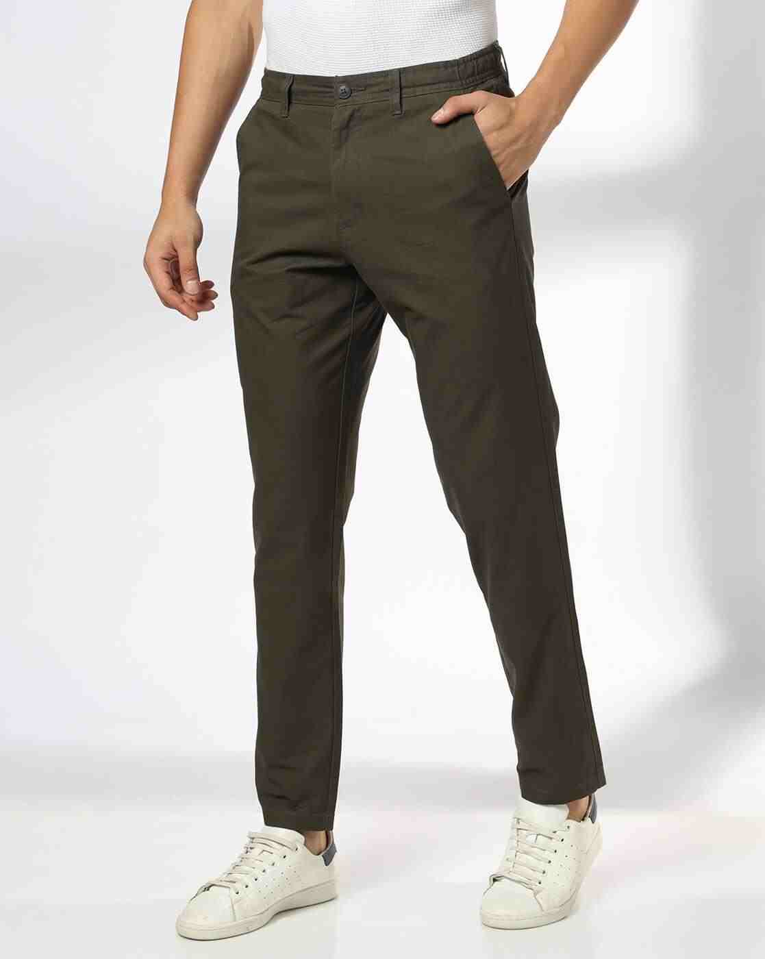 Men Slim Fit Cropped Chinos