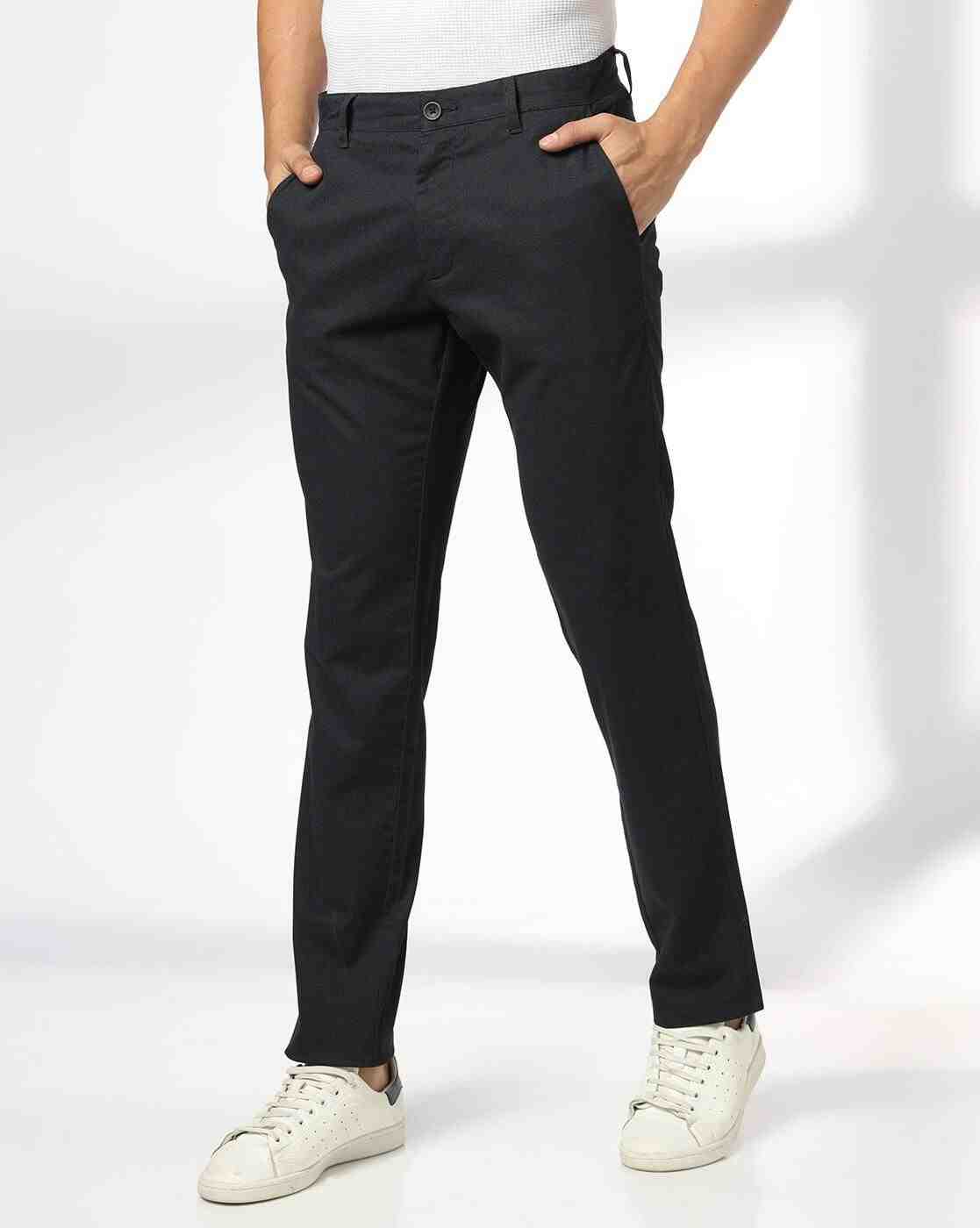 Men Slim Fit Flat-Front Chinos