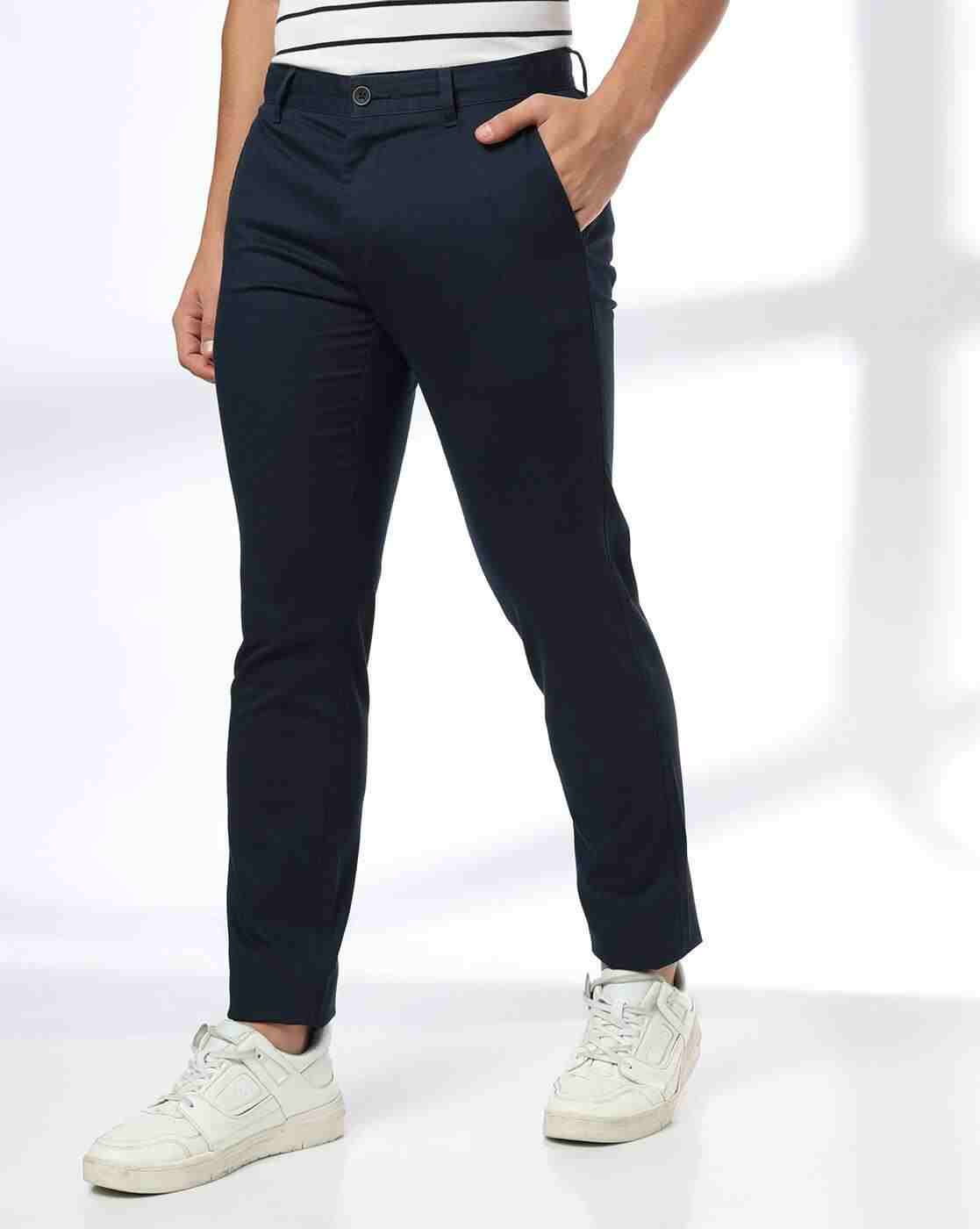 Men Slim Fit Flat-Front Chinos
