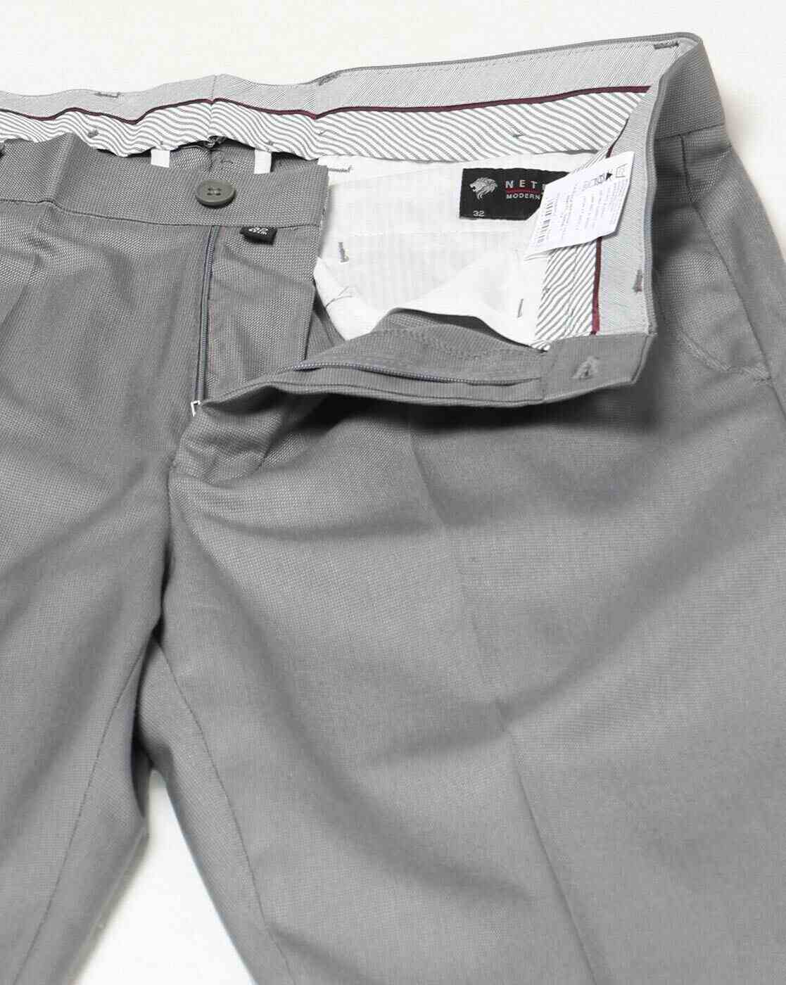 NETPLAY | Men Tapered Fit Flat-Front Trousers|4