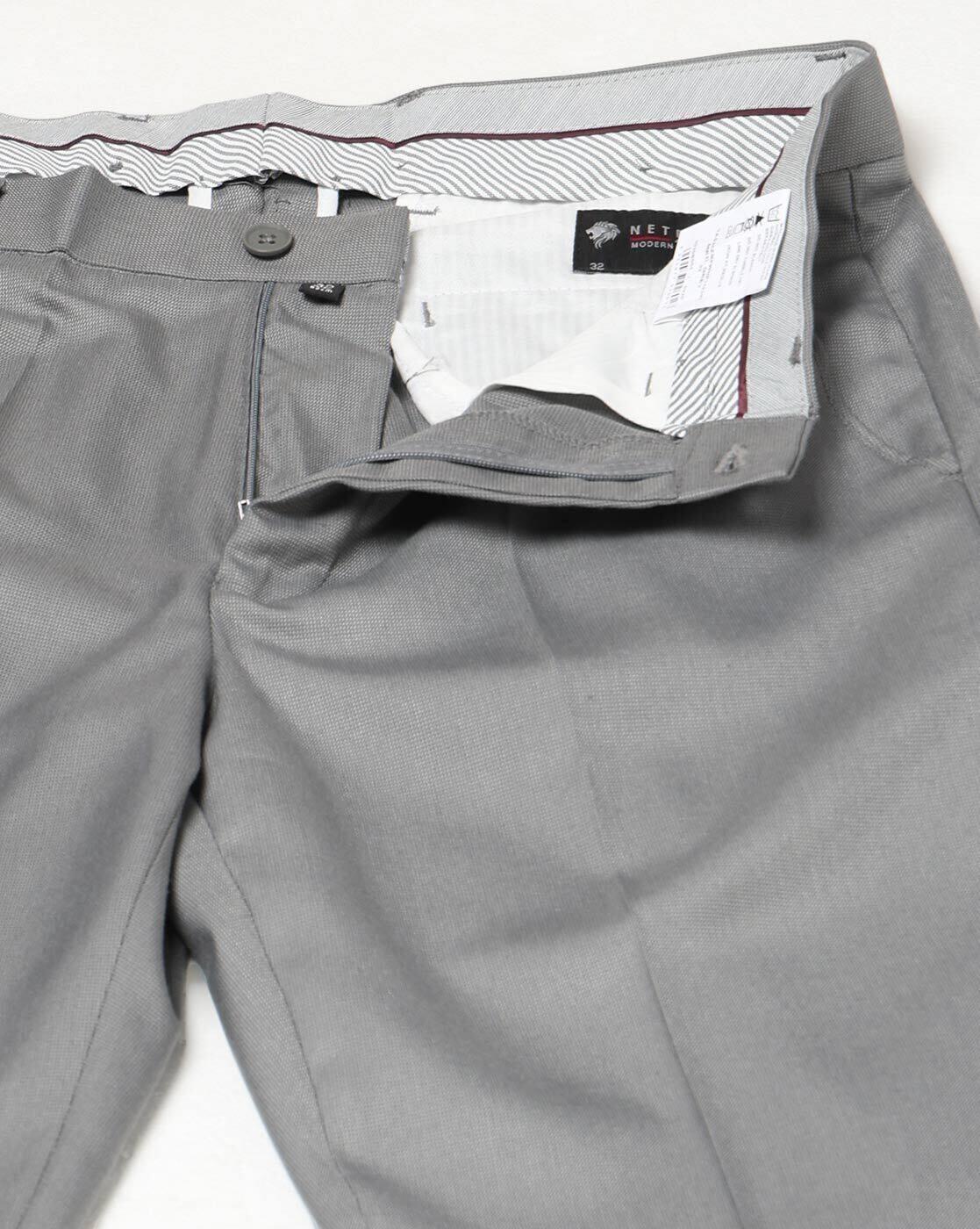 NETPLAY | Men Tapered Fit Flat-Front Trousers|4