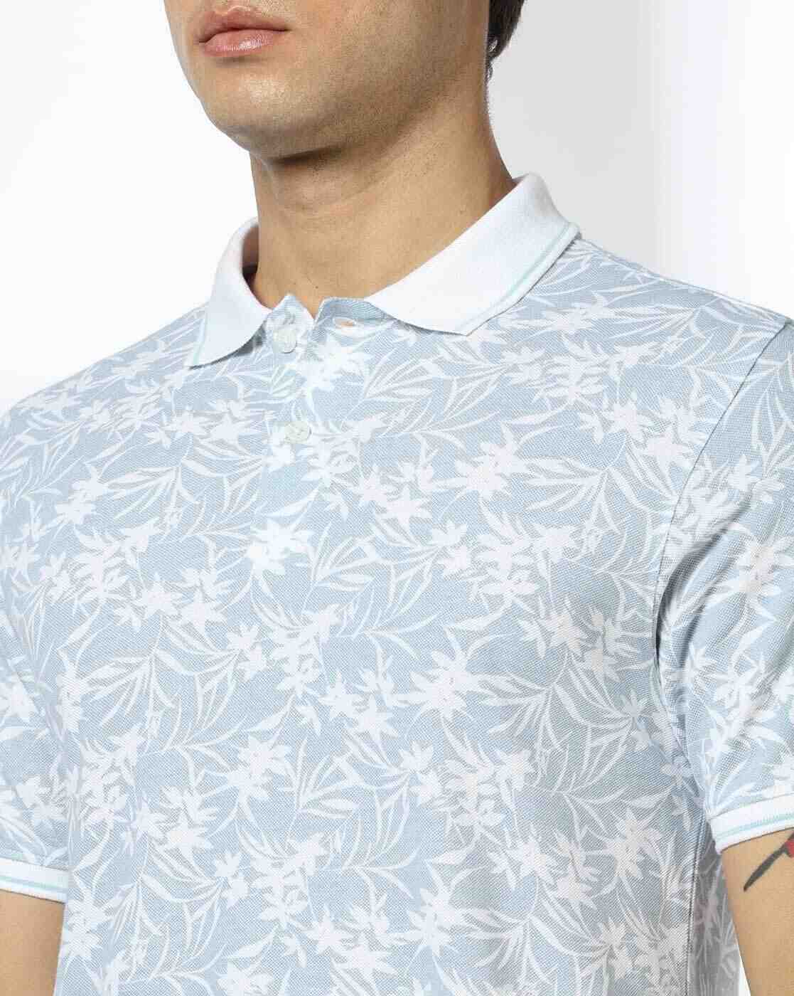 NETPLAY | Men Printed Slim Fit Polo T-Shirt|3