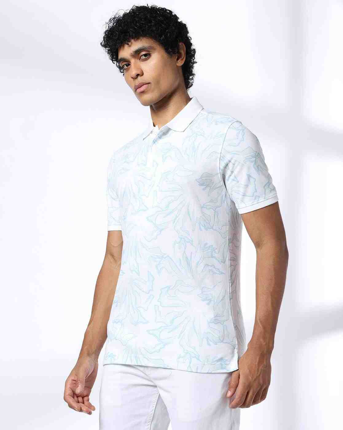 NETPLAY | Men Printed Slim Fit Polo T-Shirt|0