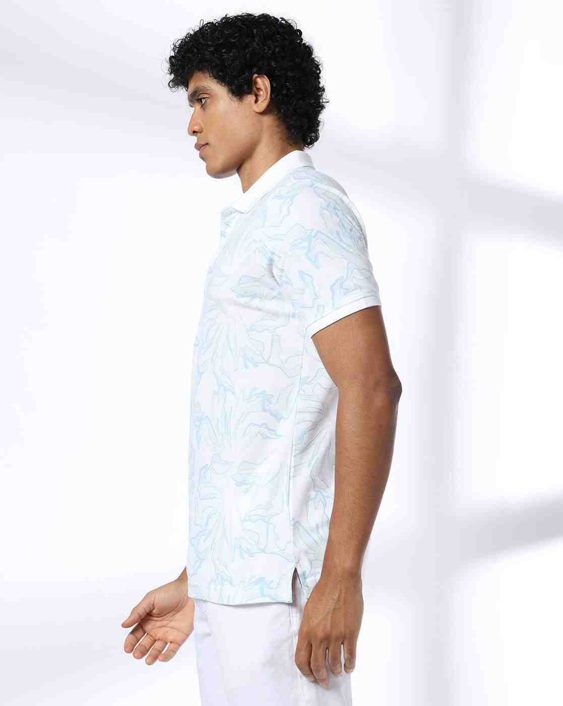 NETPLAY | Men Printed Slim Fit Polo T-Shirt|1