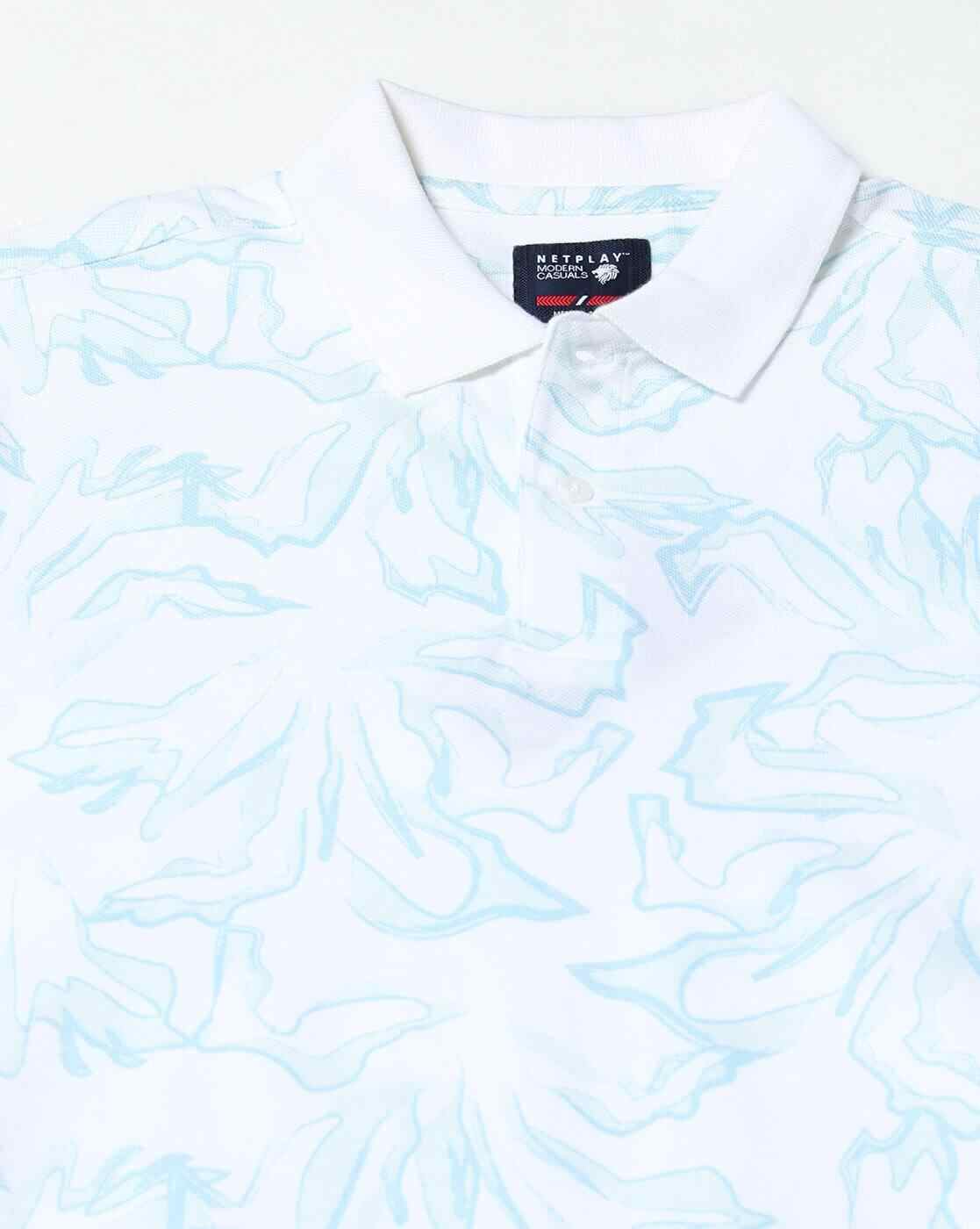 NETPLAY | Men Printed Slim Fit Polo T-Shirt|4