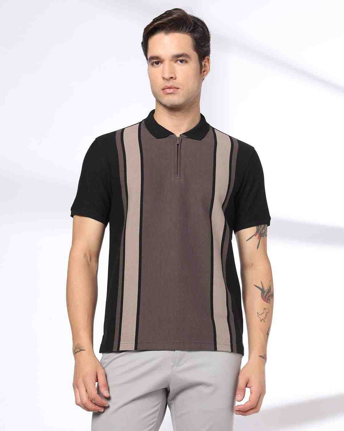 NETPLAY | Men Vertical Striped Slim Fit Polo T-Shirt|3