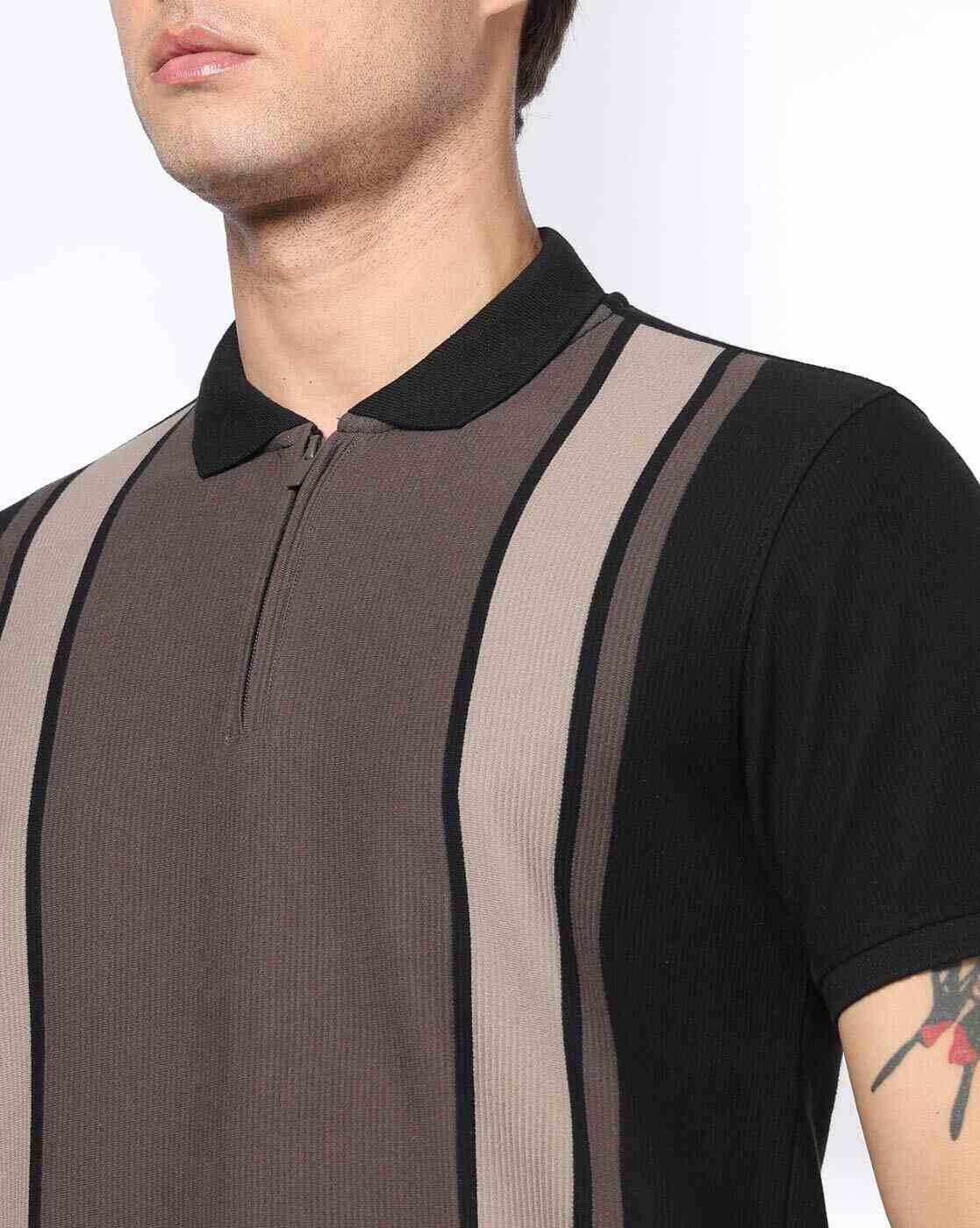 NETPLAY | Men Vertical Striped Slim Fit Polo T-Shirt|4