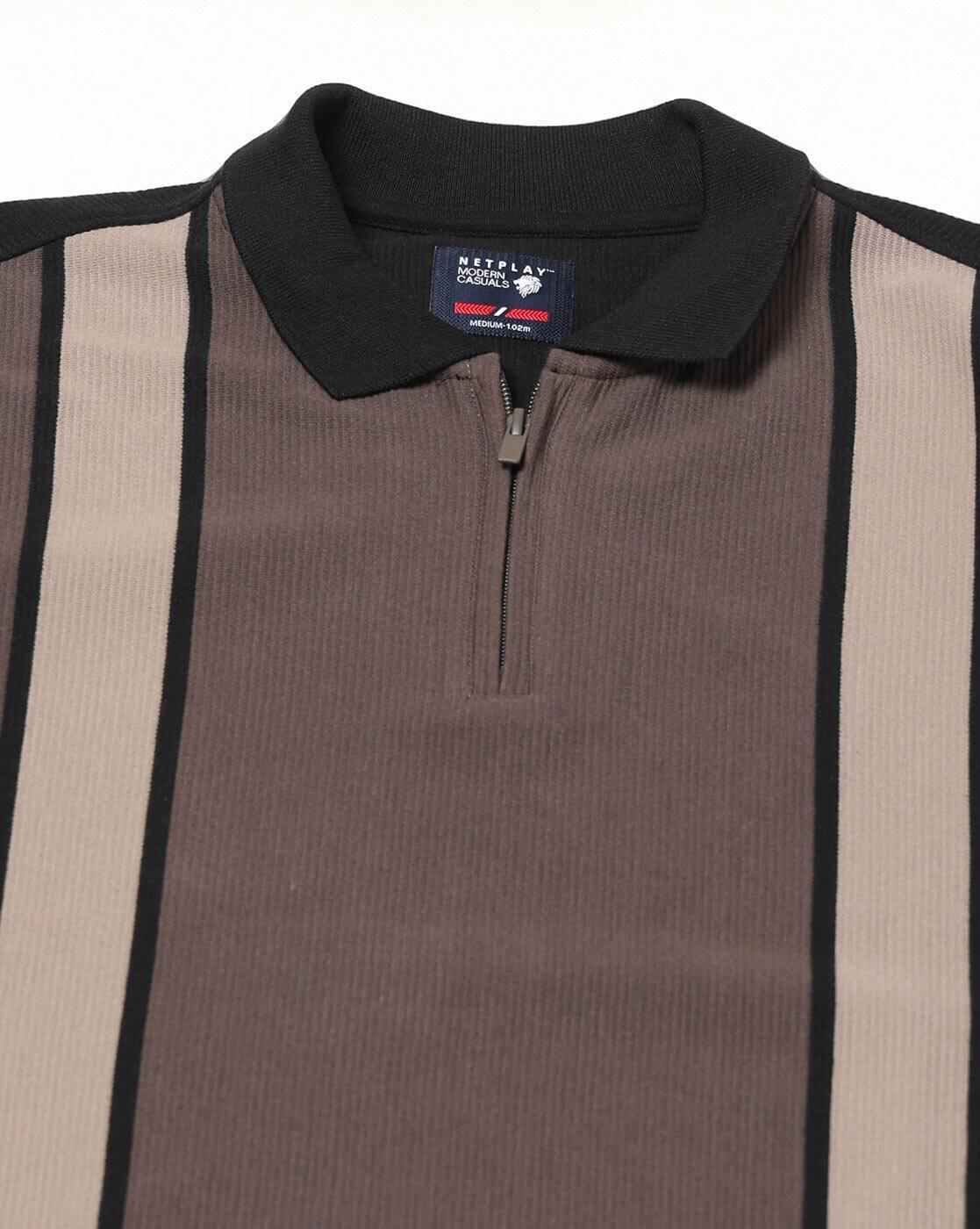 NETPLAY | Men Vertical Striped Slim Fit Polo T-Shirt|5