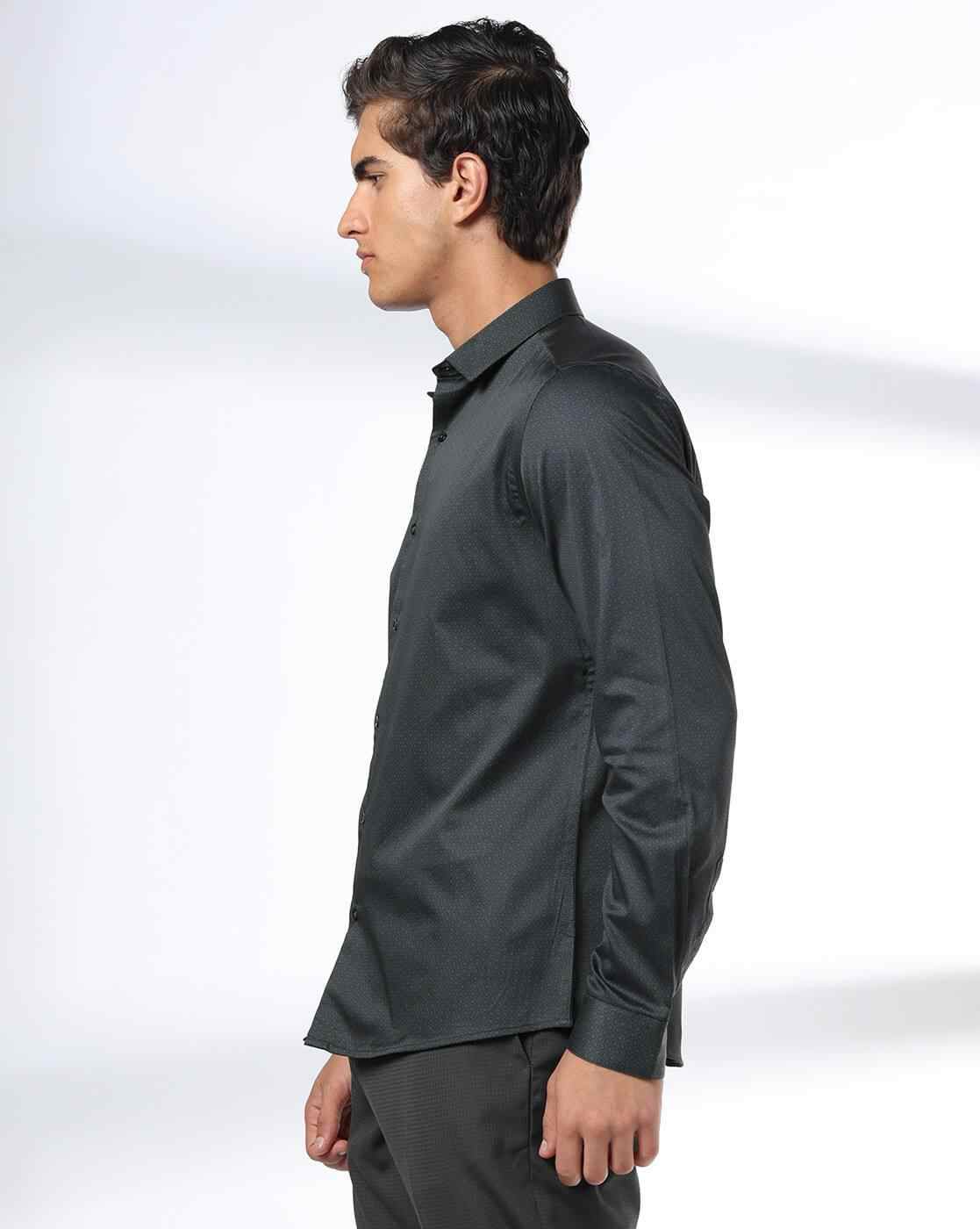 NETPLAY | Men Patterned Slim Fit Shirt|1
