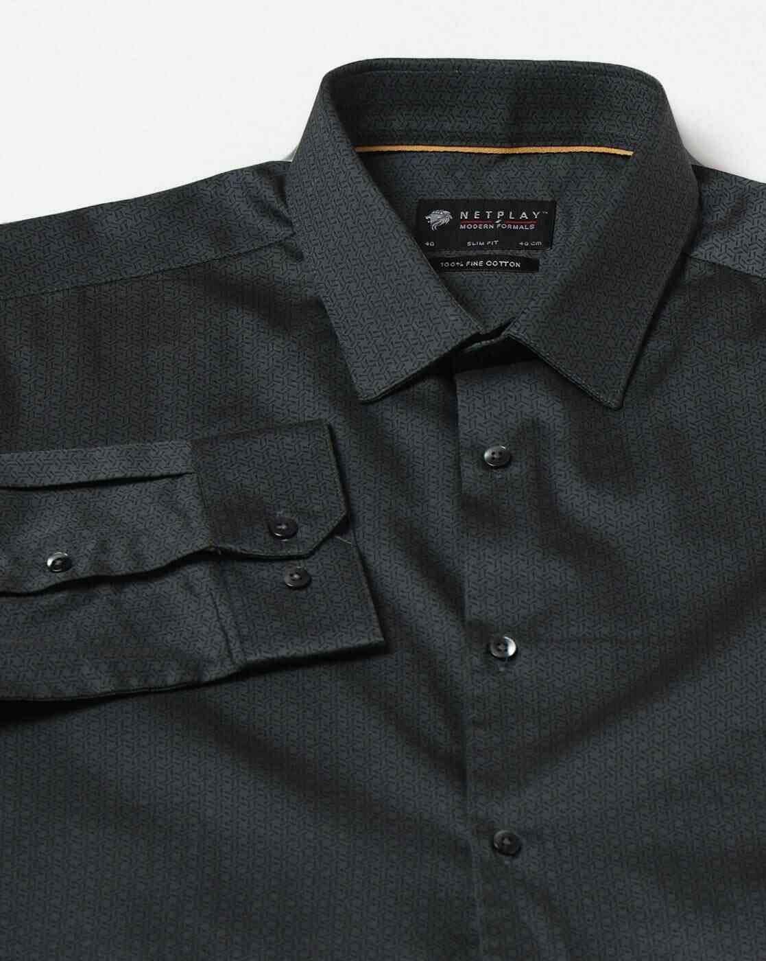 NETPLAY | Men Patterned Slim Fit Shirt|5
