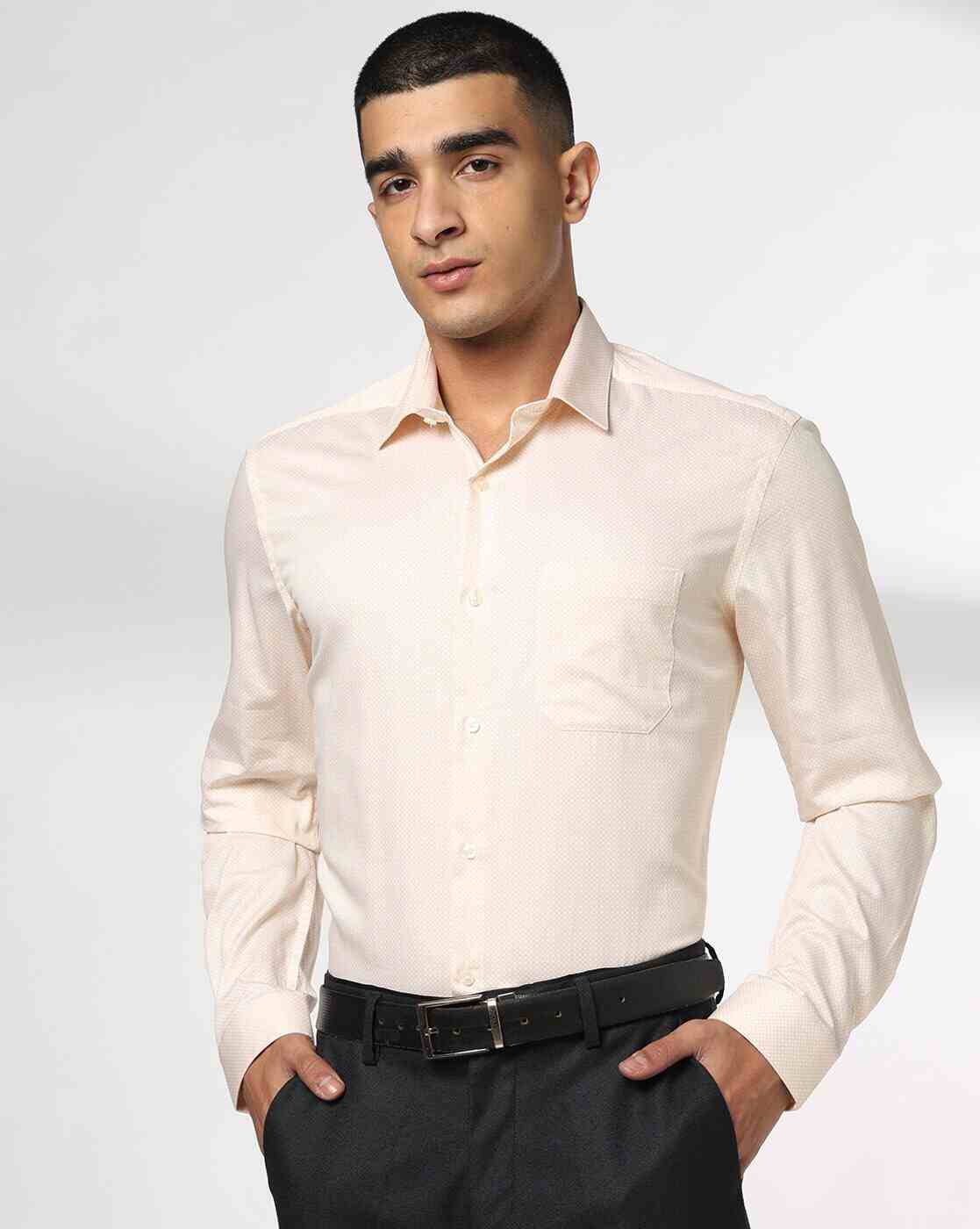 NETPLAY | Men Patterned Slim Fit Shirt with Patch Pocket|0