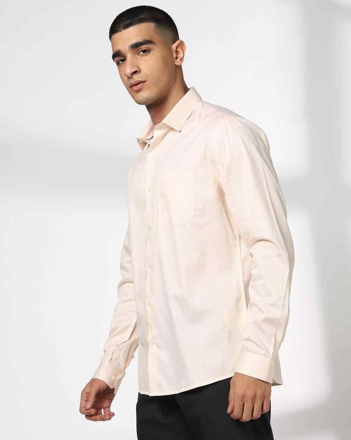 NETPLAY | Men Patterned Slim Fit Shirt with Patch Pocket|1