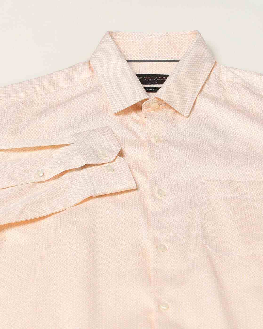 NETPLAY | Men Patterned Slim Fit Shirt with Patch Pocket|5
