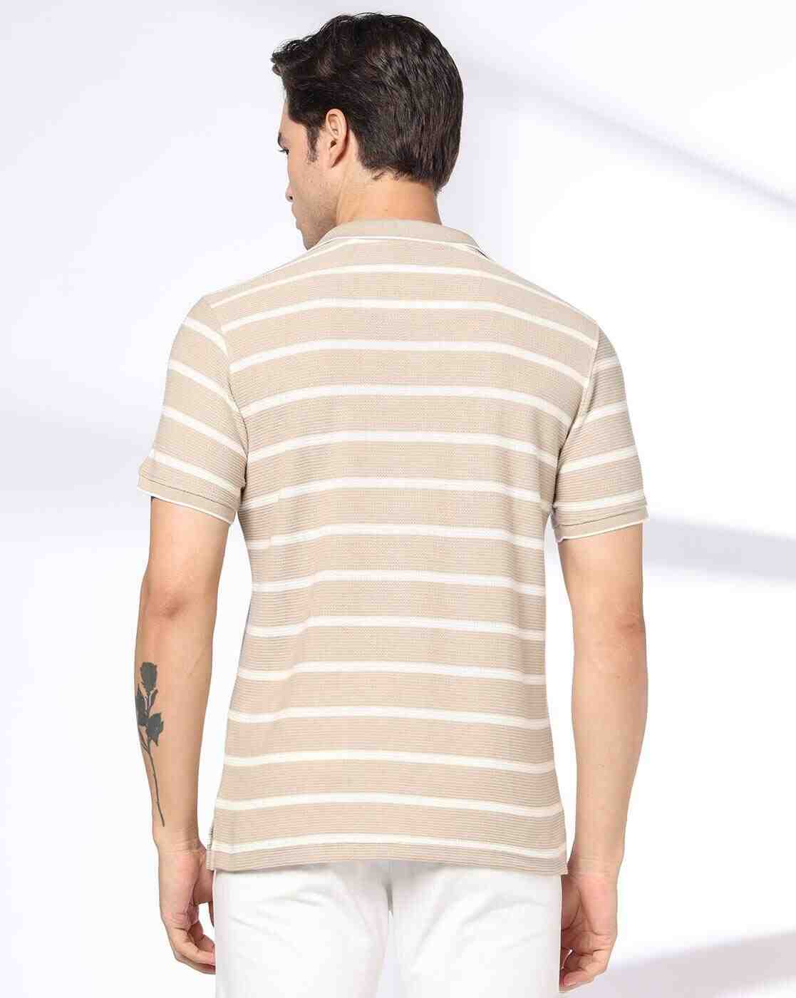 NETPLAY | Men Striped Slim Fit Polo T-Shirt|2