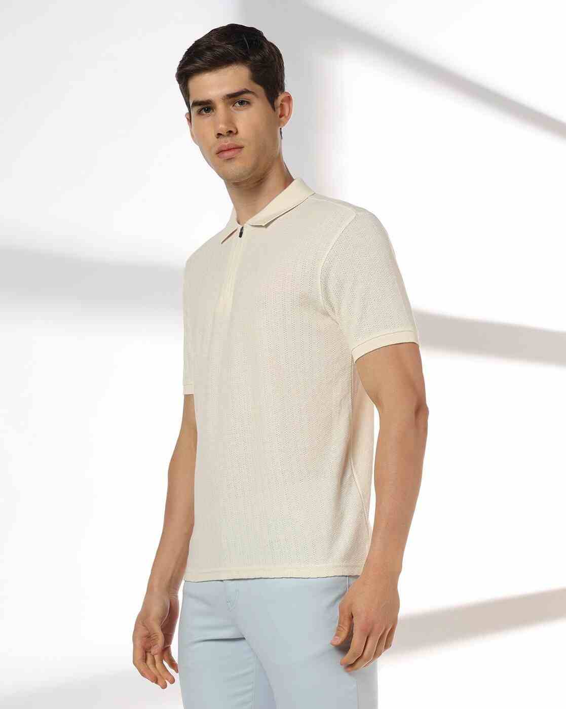 NETPLAY | Men Structured Slim Fit Polo T-Shirt|1