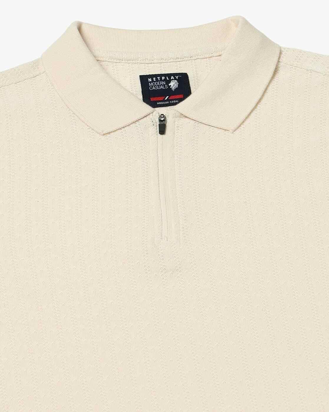 NETPLAY | Men Structured Slim Fit Polo T-Shirt|4