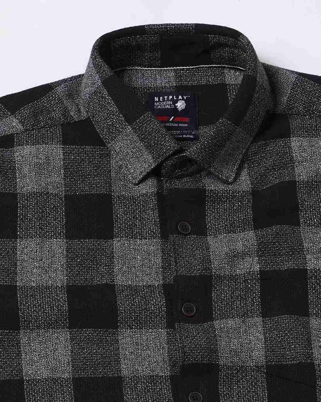 NETPLAY | Men Checked Slim Fit Shirt|5