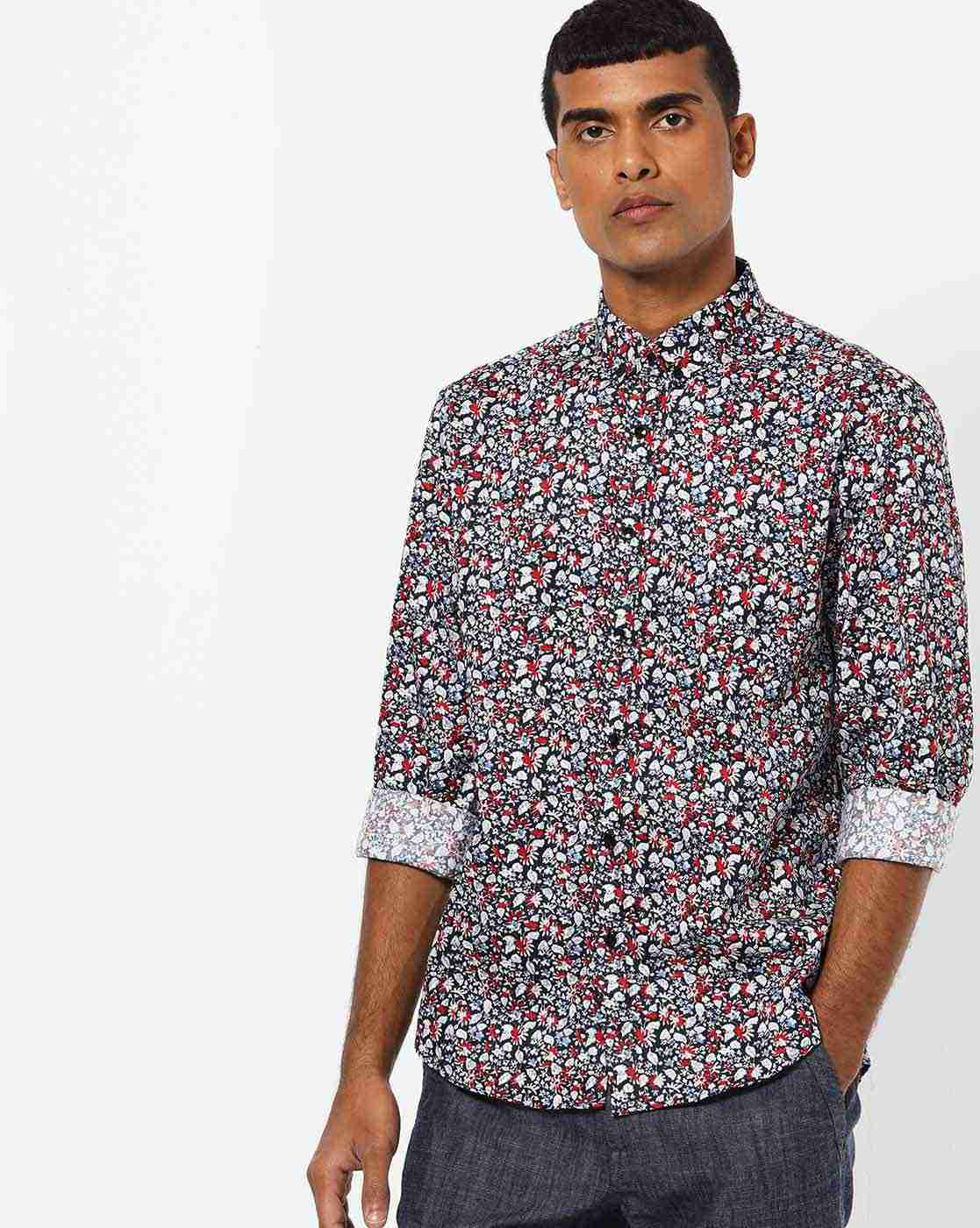 Floral Print Evening Fit Shirt