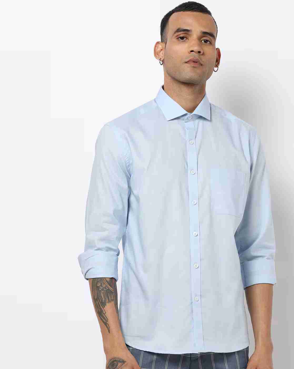 Men Oxford Regular Fit Shirt with Patch Pocket