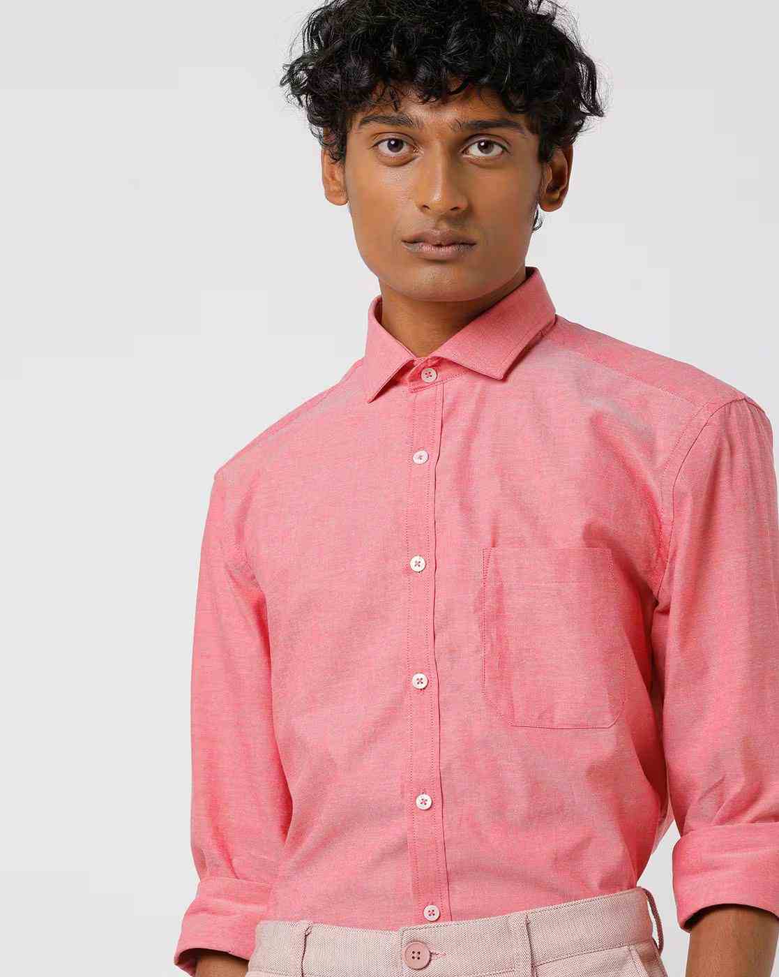 Men Oxford Regular Fit Shirt with Patch Pocket