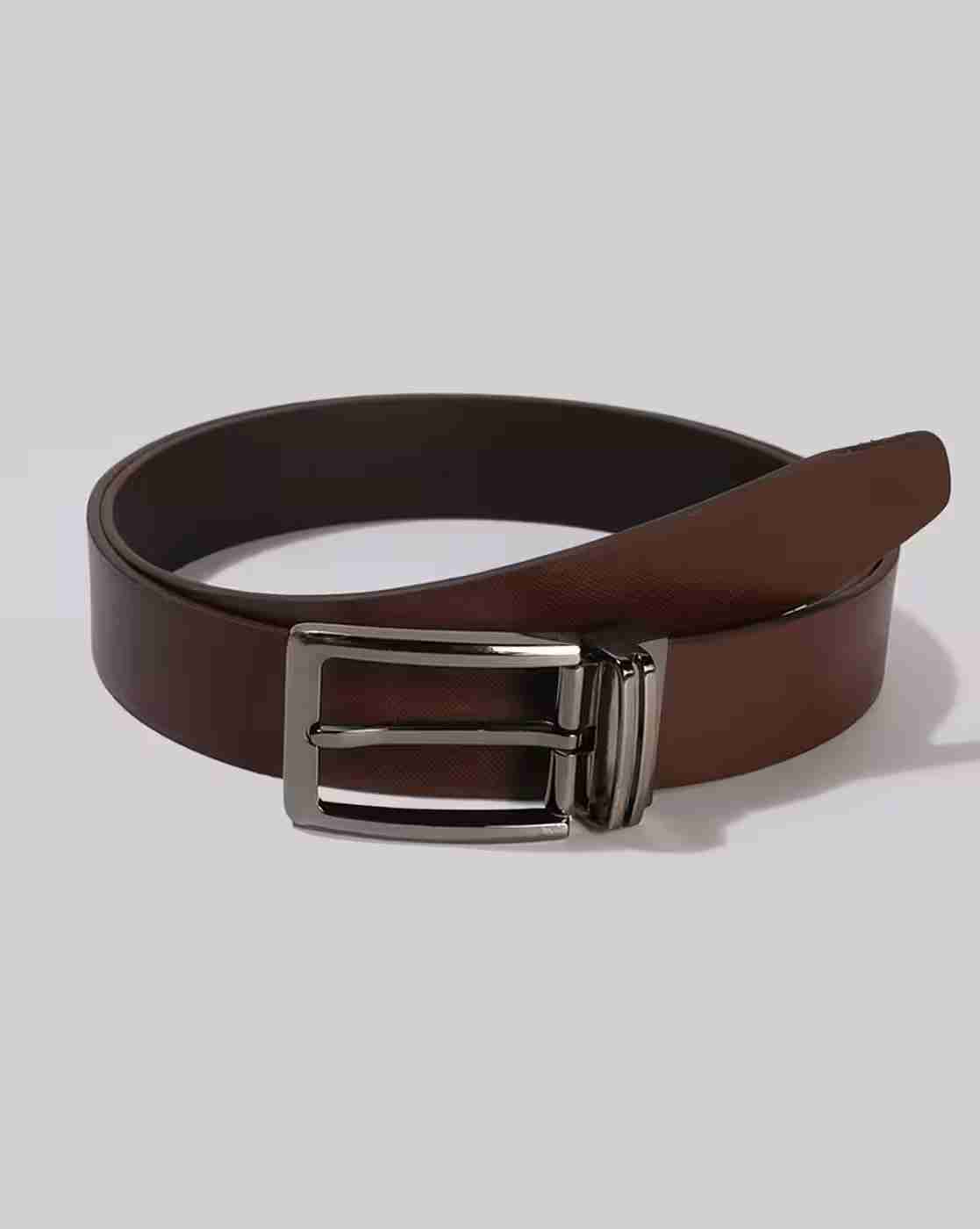 Men Leather Belt with Buckle Closure