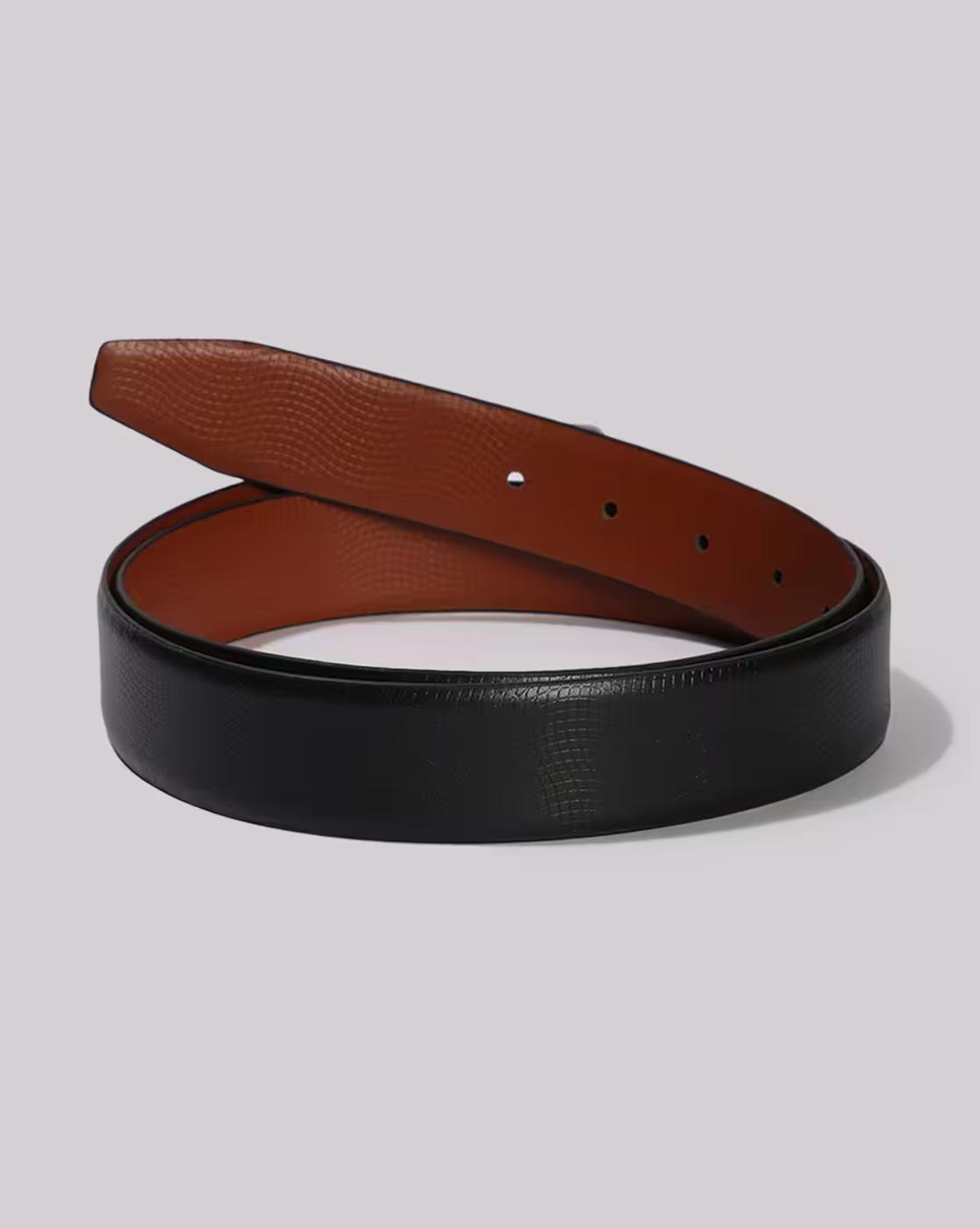 NETWORK | Men Croc-Embossed Leather Belt with Buckle Closure
