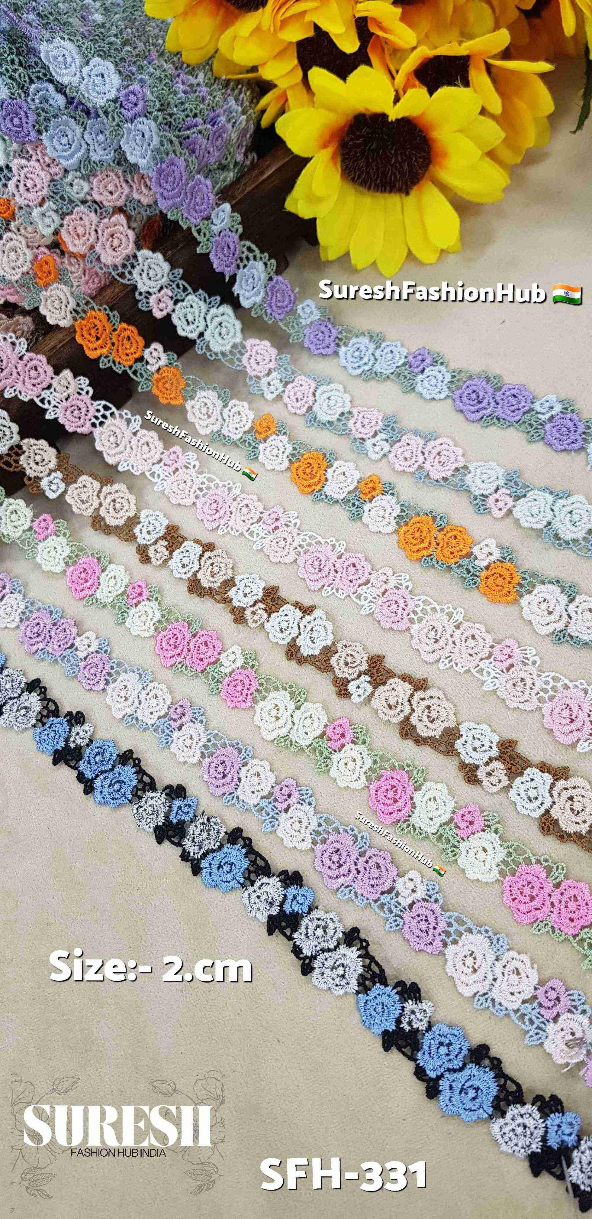 Purple Multicolor Floral GPO Lace