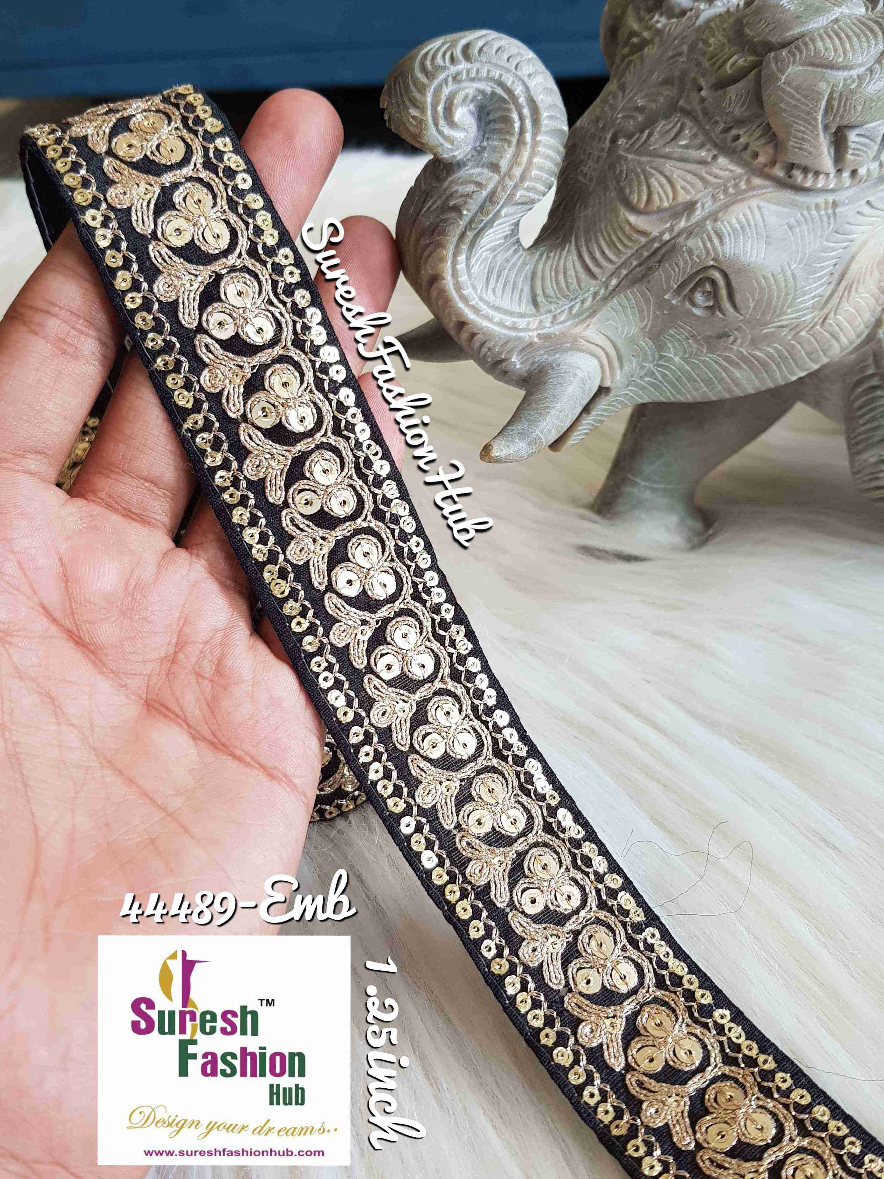 Indian Laces Embellishments Embroidery Saree Border  Wholesale Silk Crafting Sewing Decorative Designer Ribbons  #Blackborder  #Fancylaces #Decorativetrims  #Embroideredborder #Sewingtrims #テープ #minne #lndianlaces #Sareeborder #アニー都城  #pasamanerías #pasamaneriasbordadas  #Embellishments #可愛いマスク  #Embroiderytrimmings #