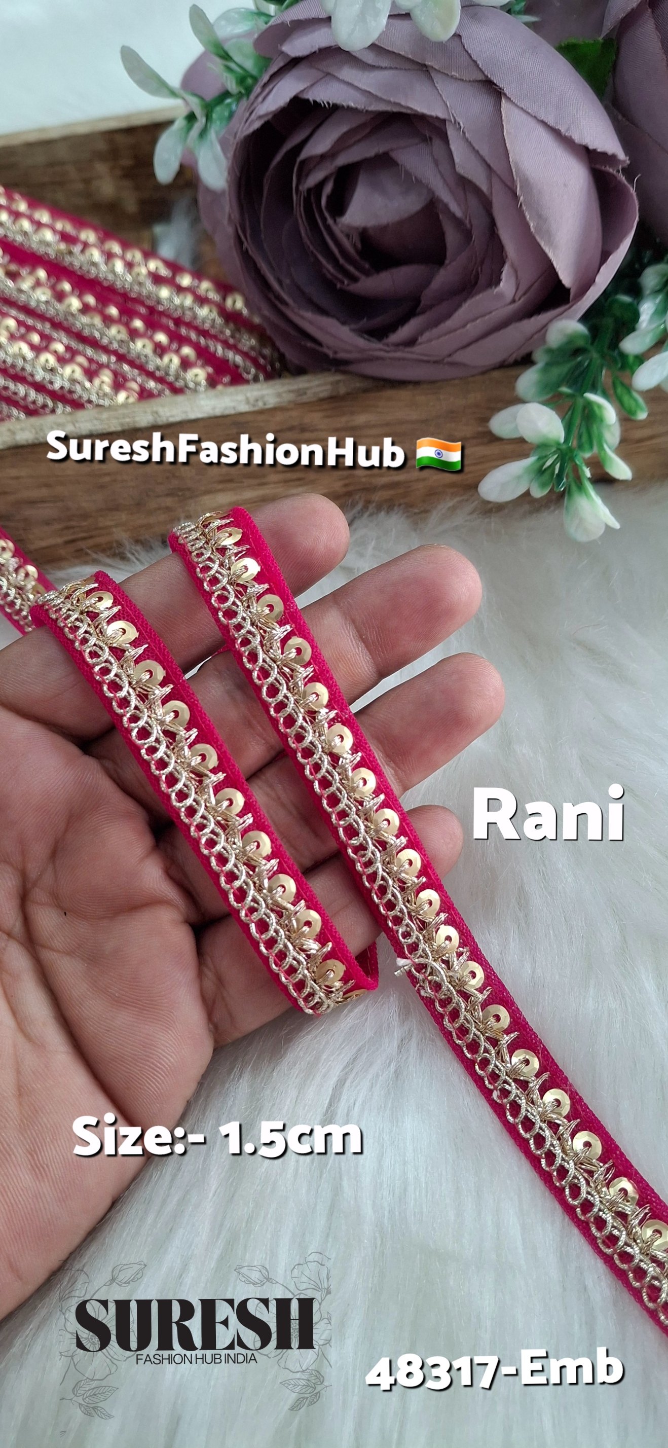 Rani Pearl Dori Zari Embroidery Border Lace