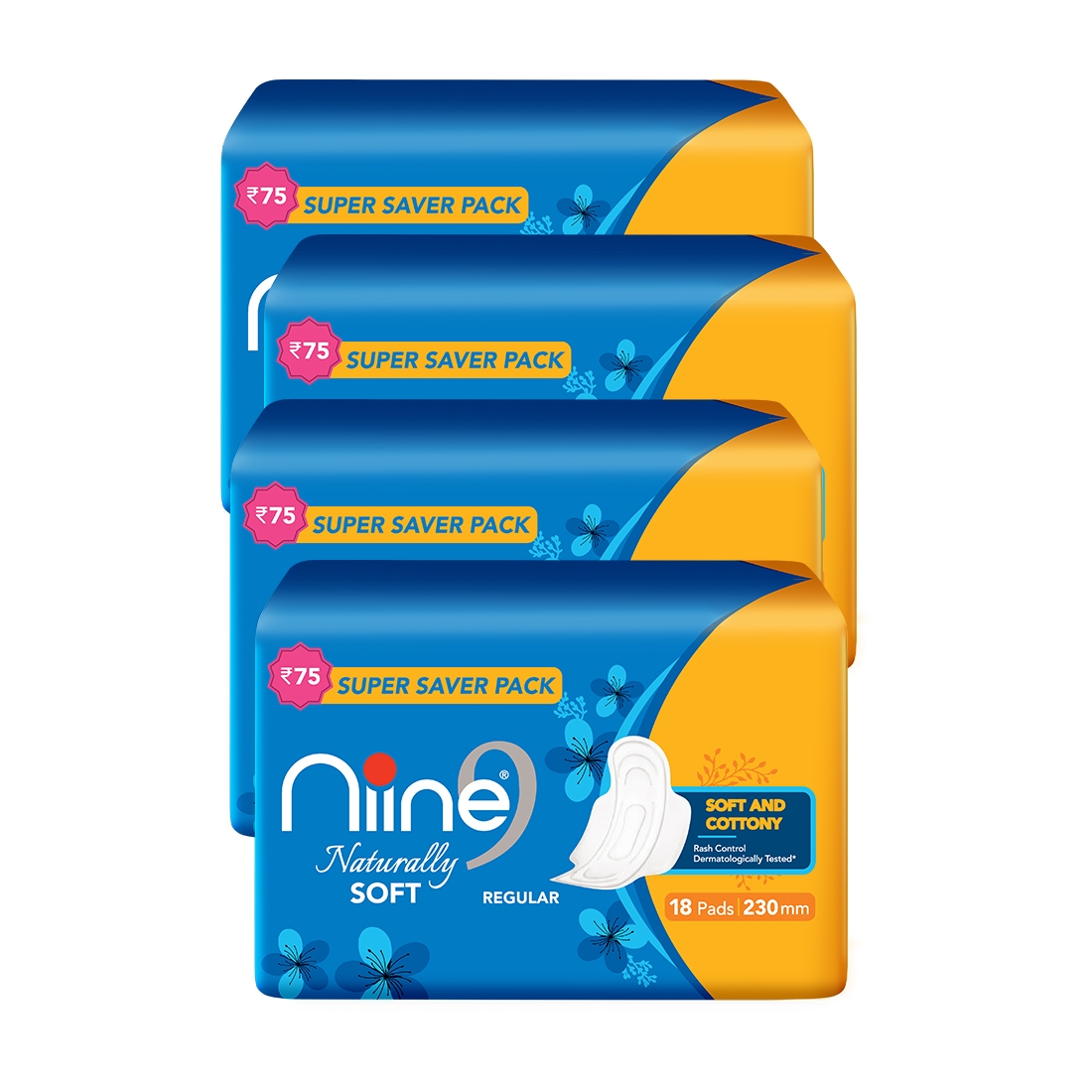 NIINE | Niine Naturally Soft Regular SUPER SAVER PACK Sanitary Napkins for Women 0