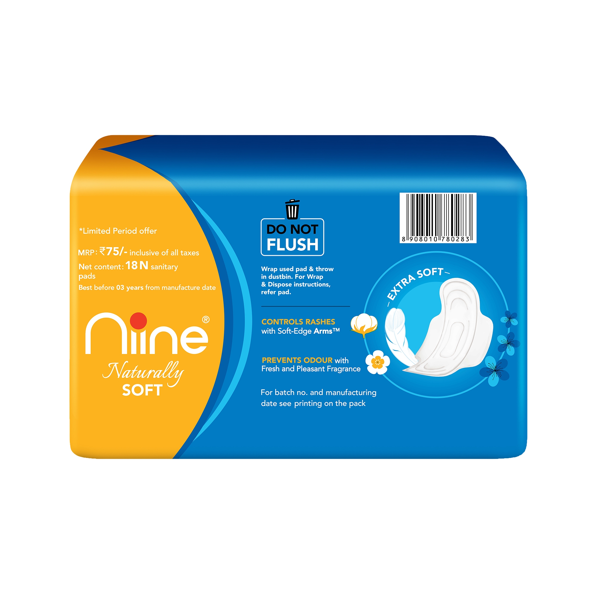 NIINE | Niine Naturally Soft Regular SUPER SAVER PACK Sanitary Napkins for Women 2