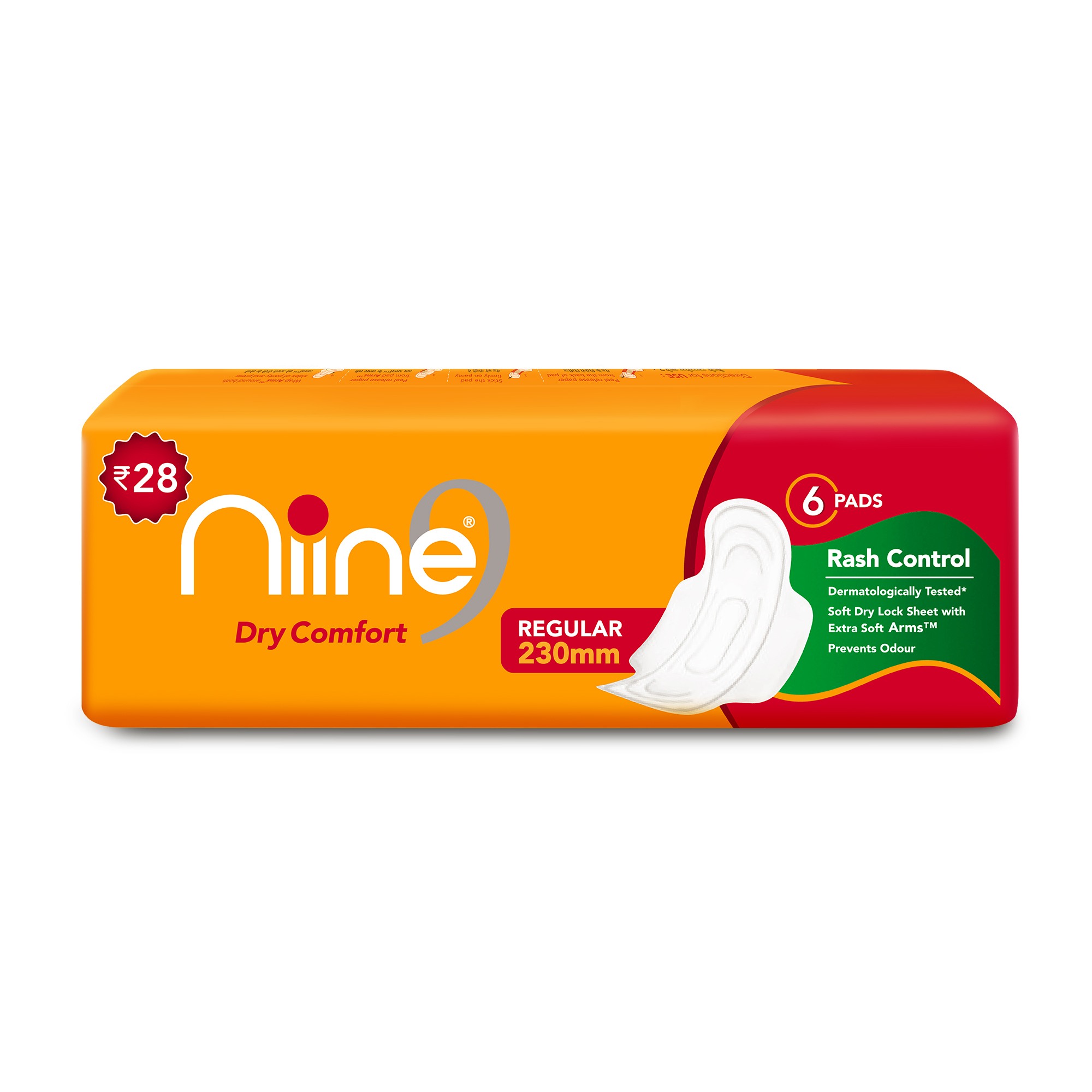 Niine Regular Sanitary Pads for Women (Pack of 6)