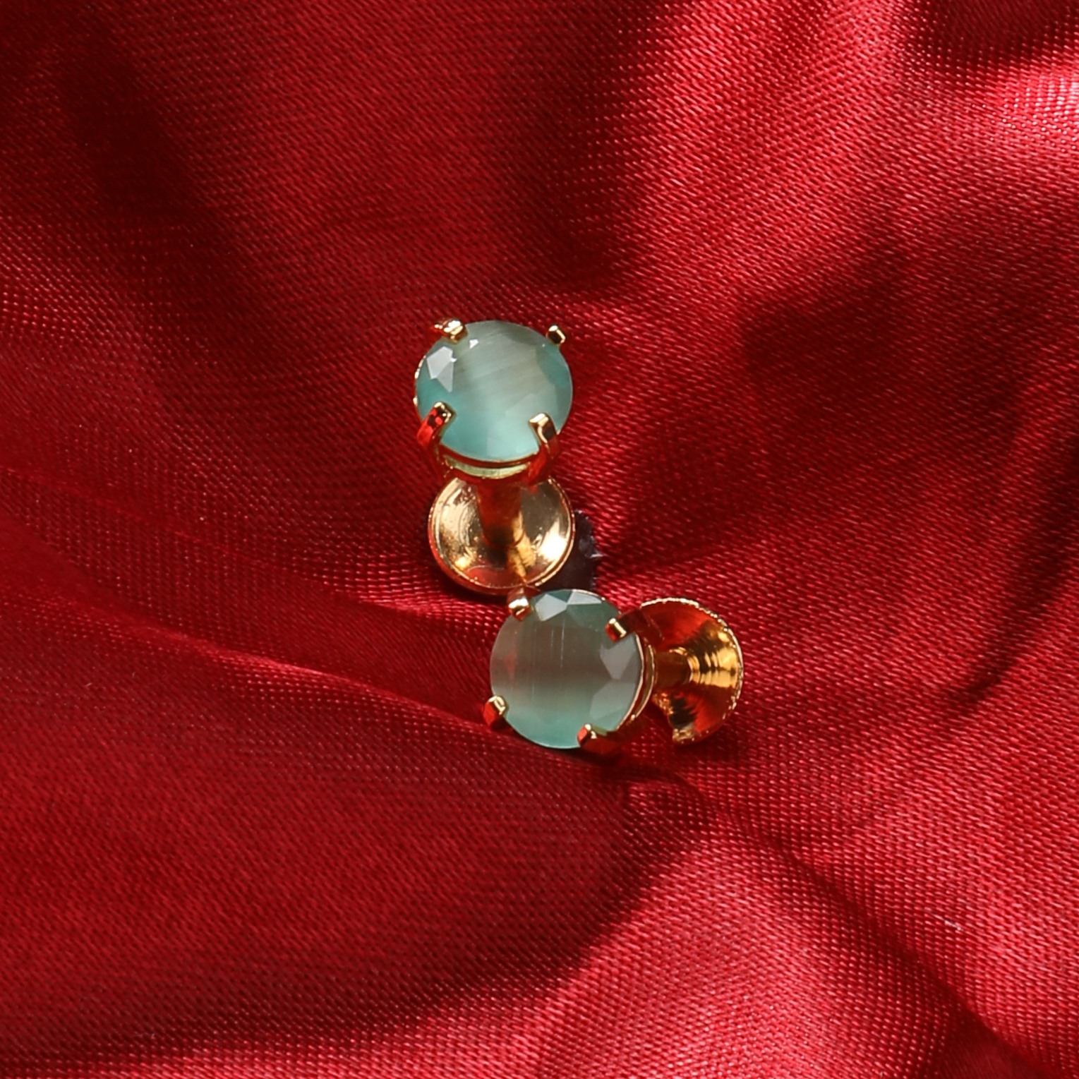 The Nila Gold Plated Turquoise Stone Stud