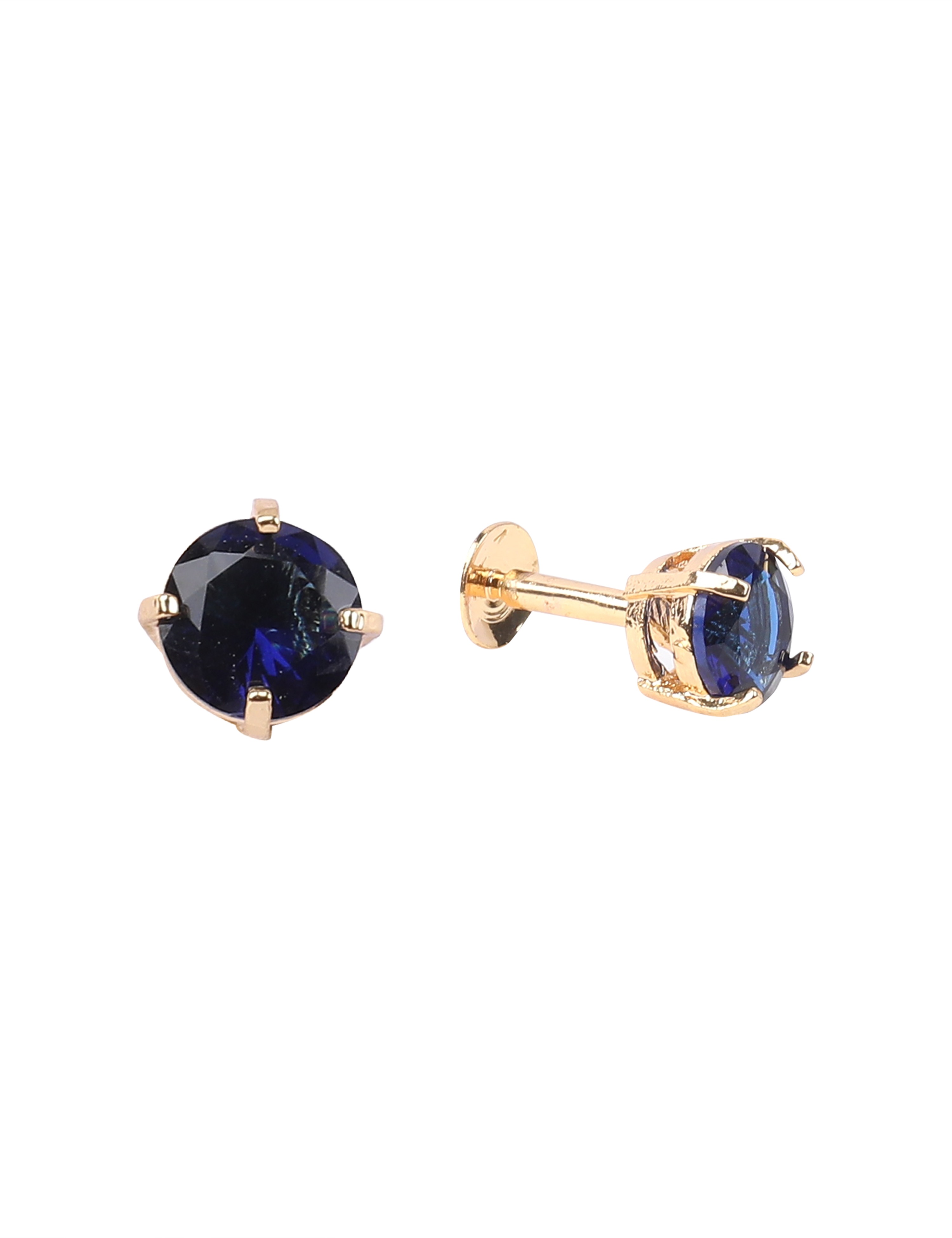 The Nila Gold Plated Blue Stud