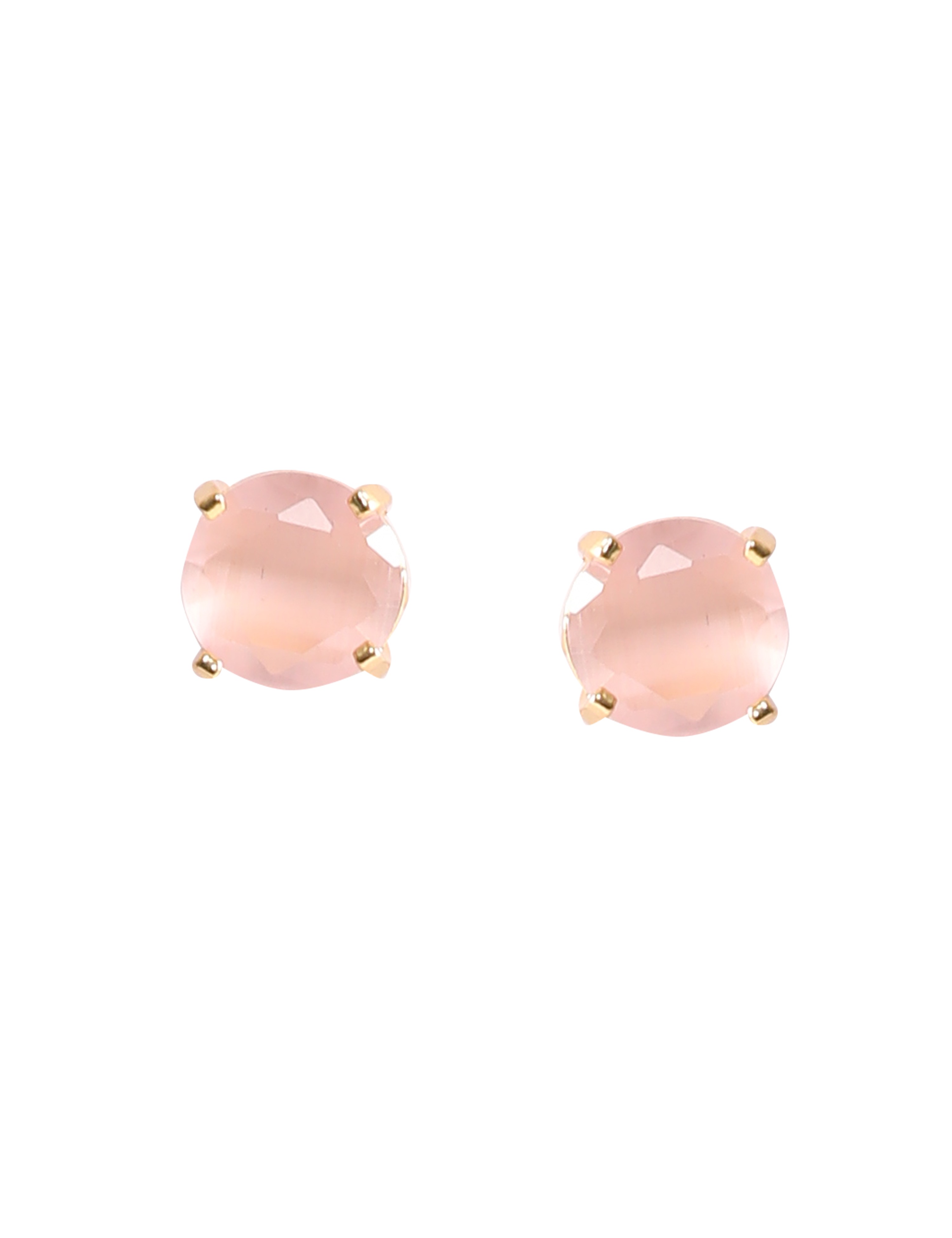 The Nila Gold Plated Pink Stone Stud