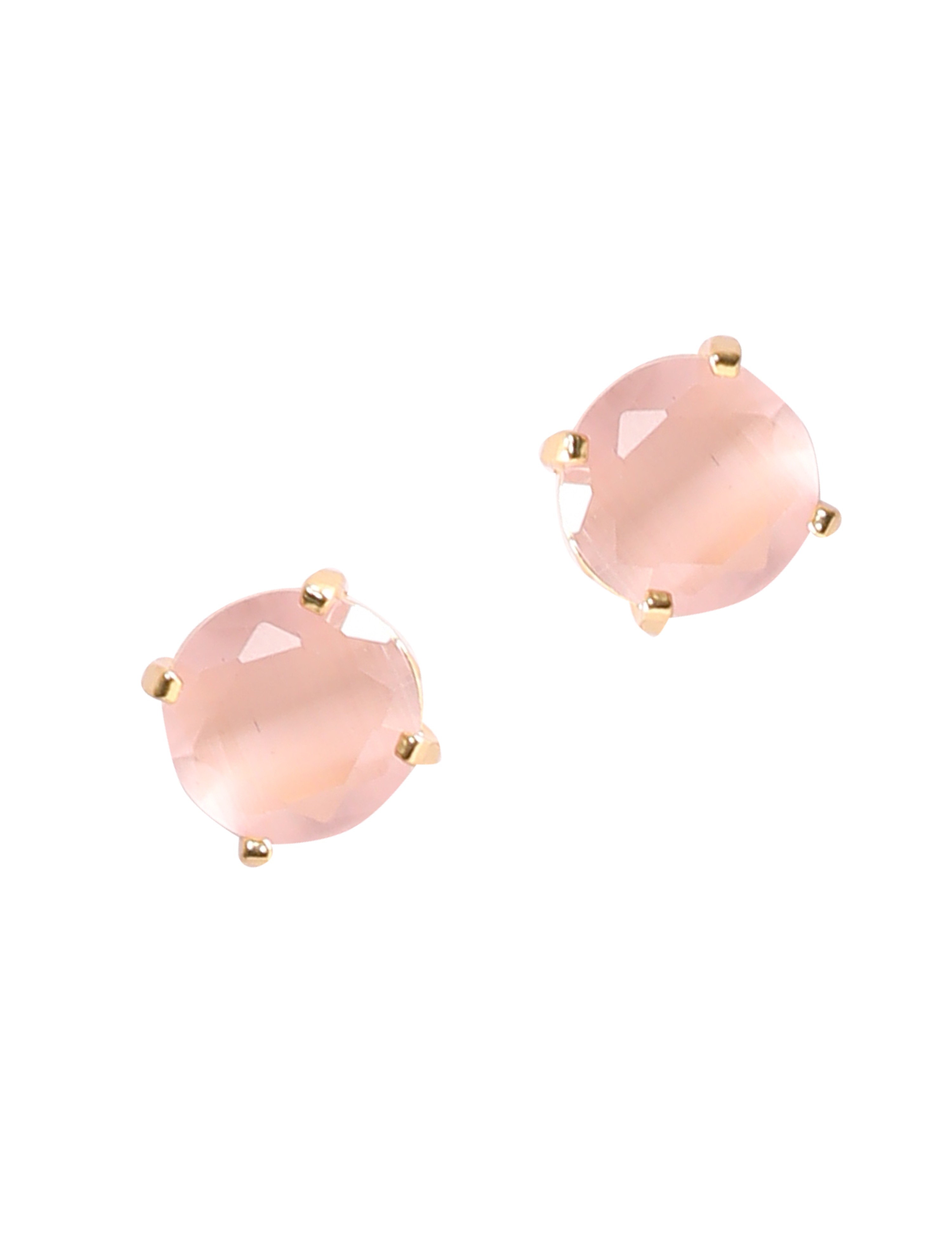 The Nila Gold Plated Pink Stone Stud