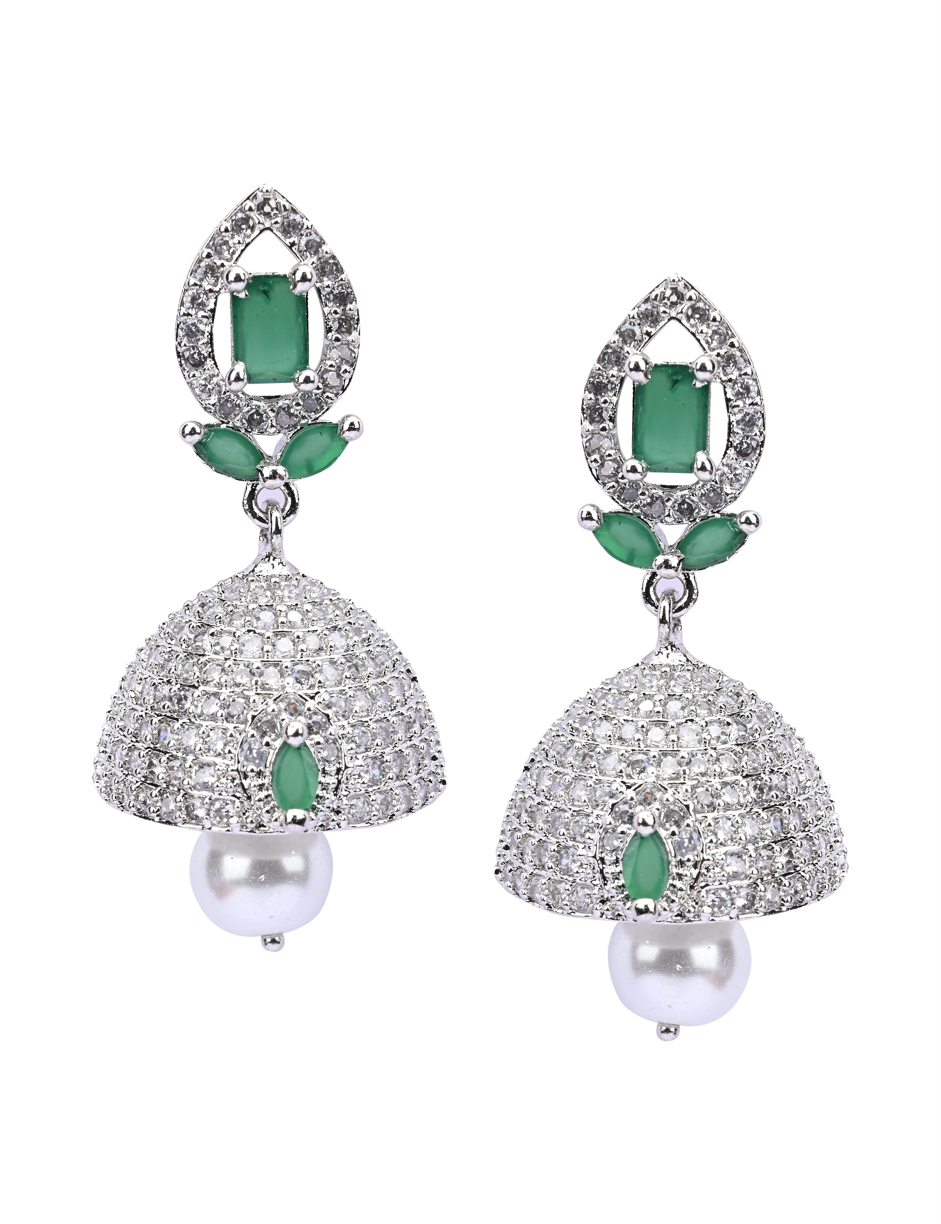 The Nila Silver Plated Drop Jhumkas