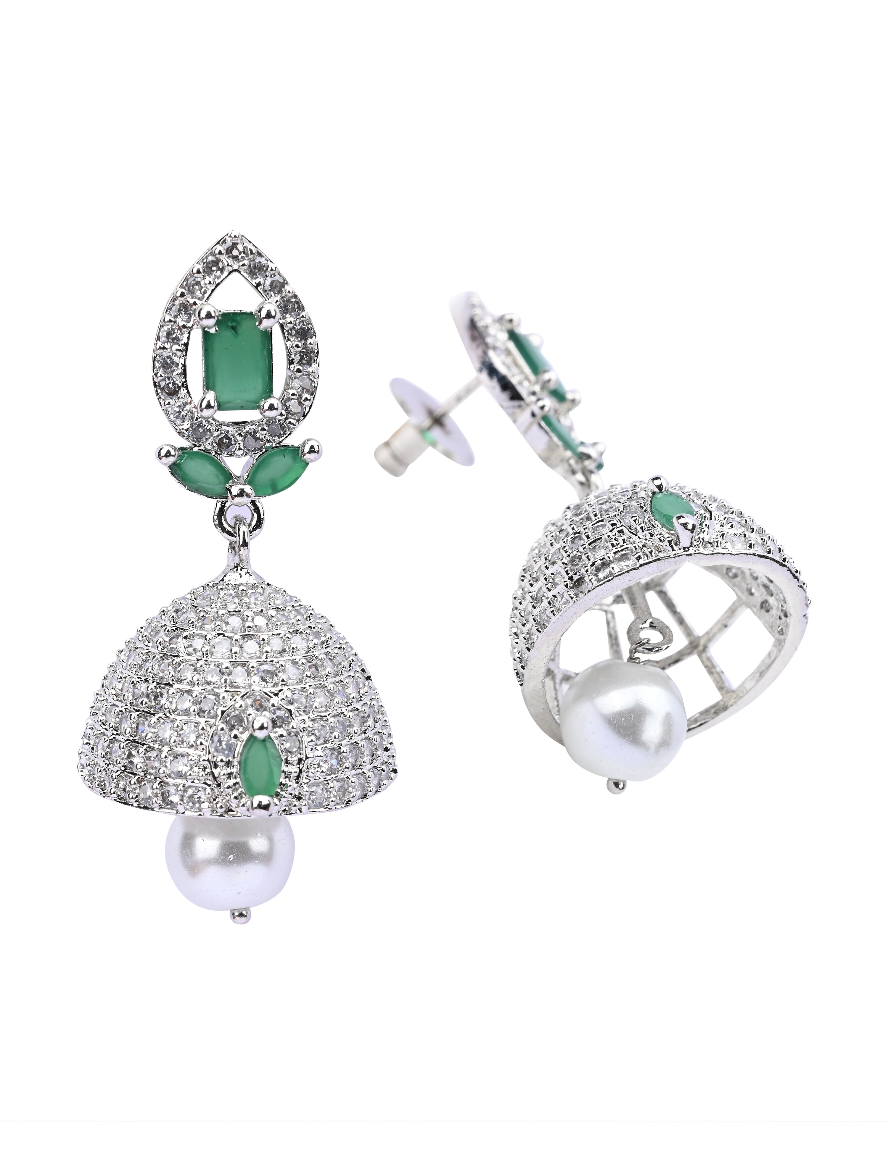 The Nila Silver Plated Drop Jhumkas