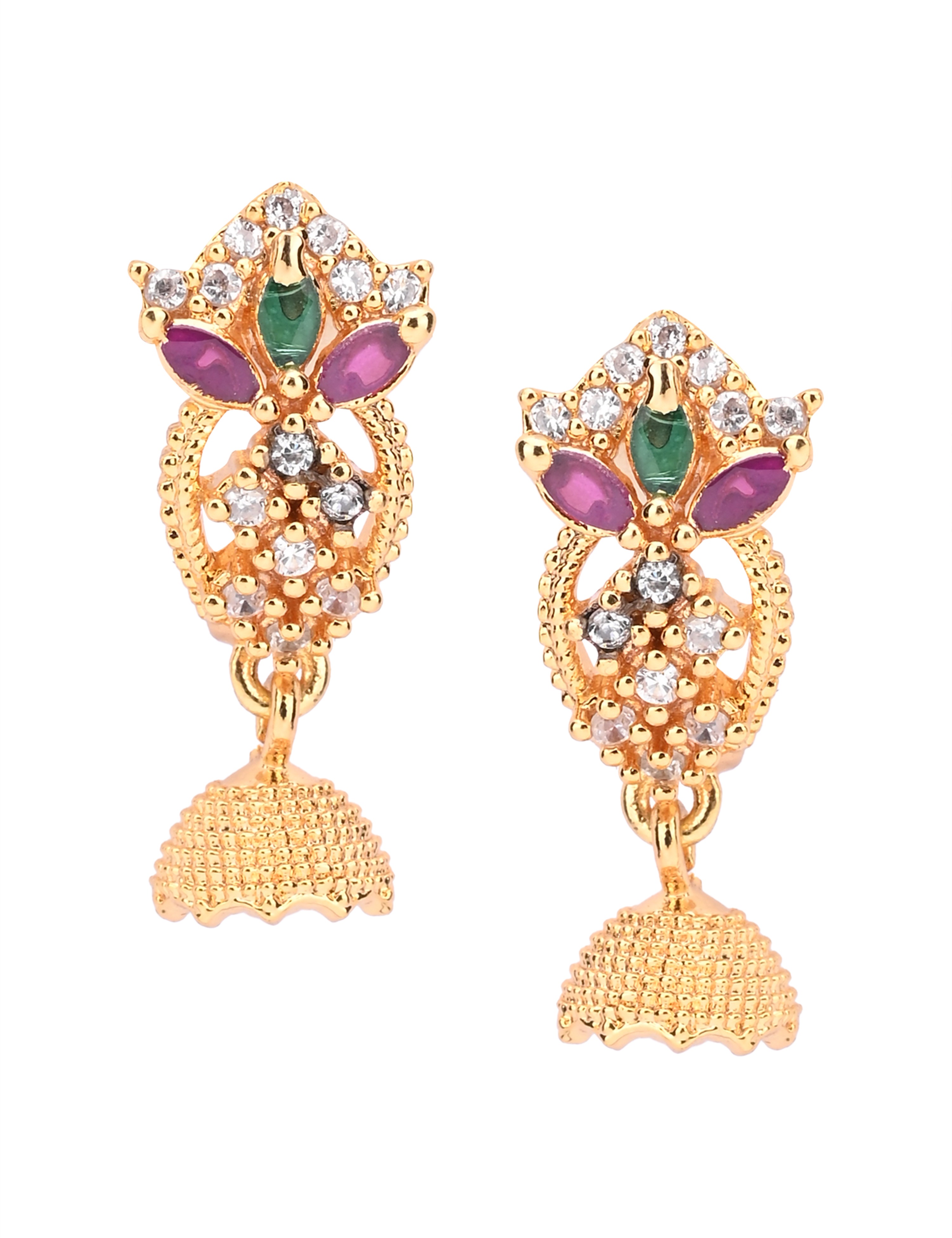 The Nila Gold Plated Ethnic Jhumkas