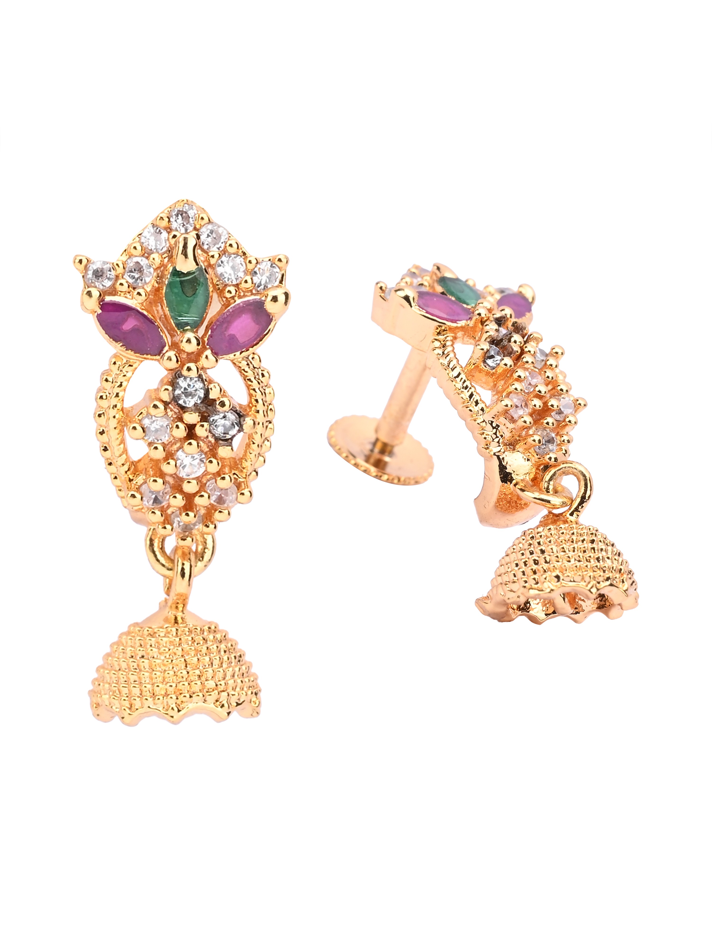 The Nila Gold Plated Ethnic Jhumkas