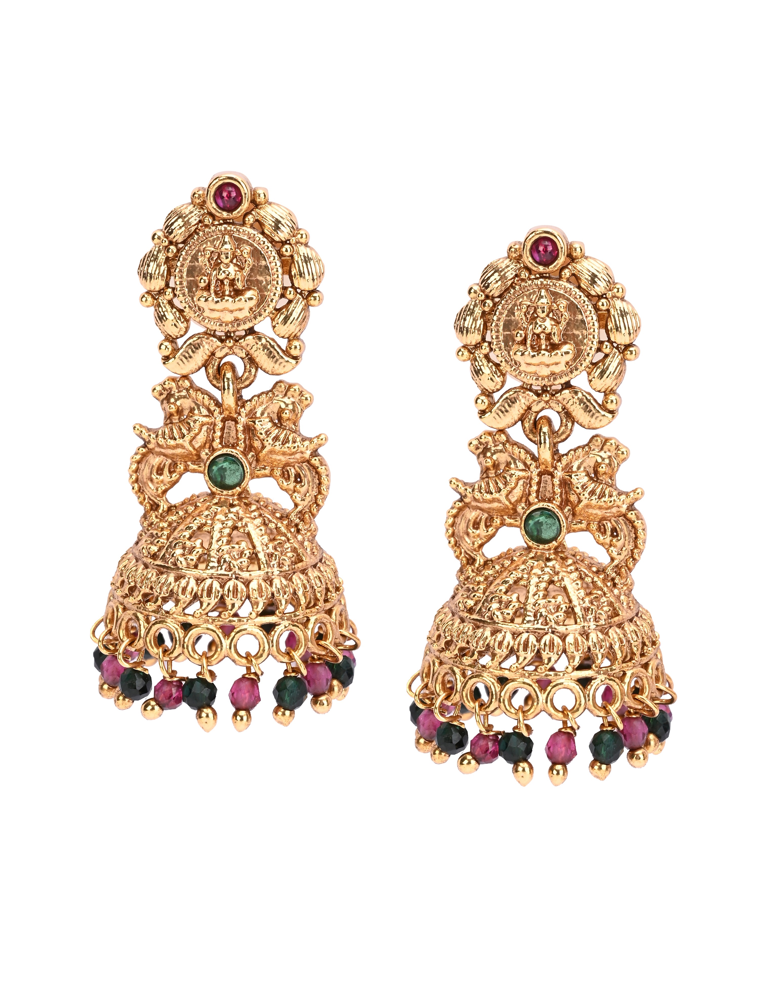 The Nila Gold Plated Ethnic Jhumkas