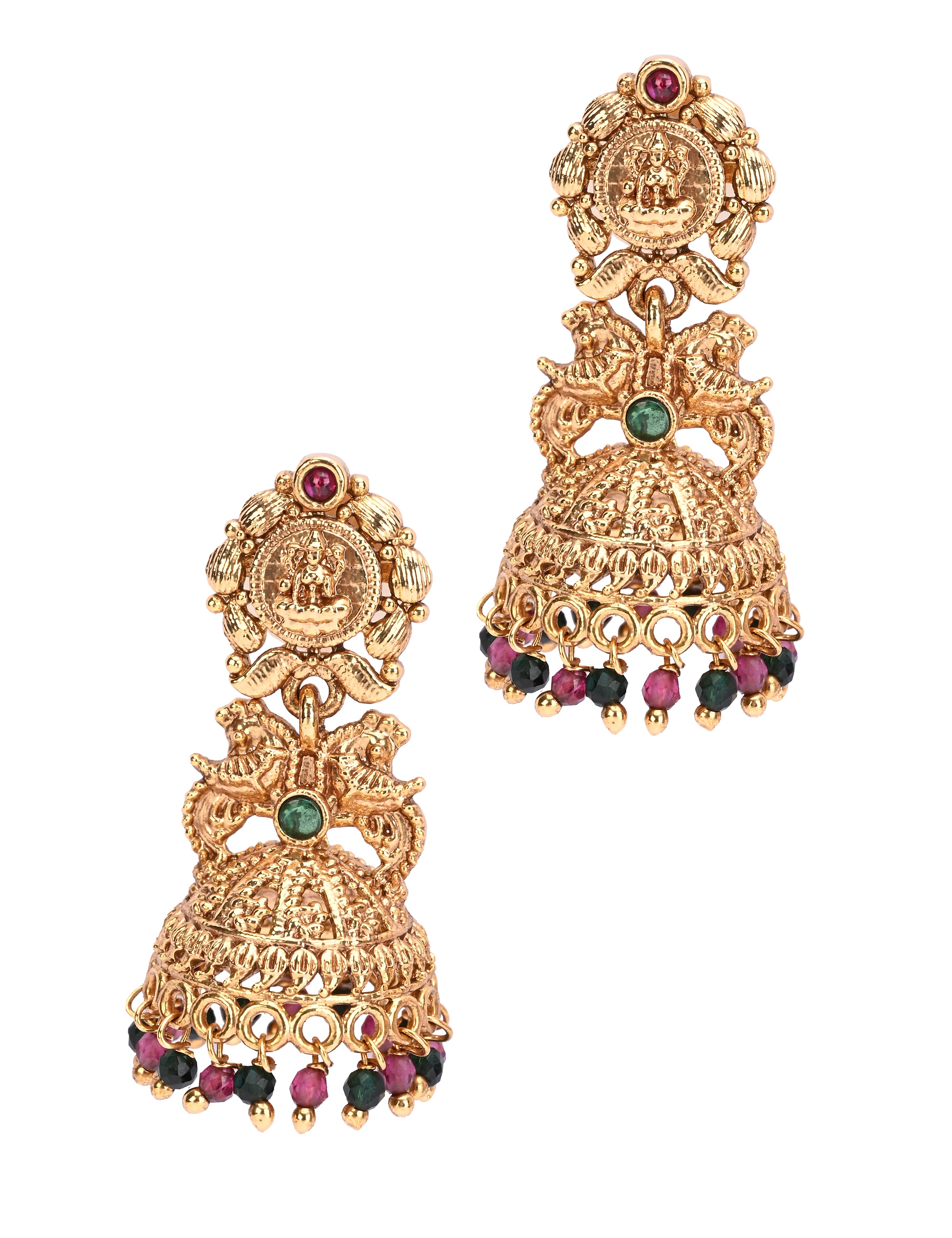 The Nila Gold Plated Ethnic Jhumkas