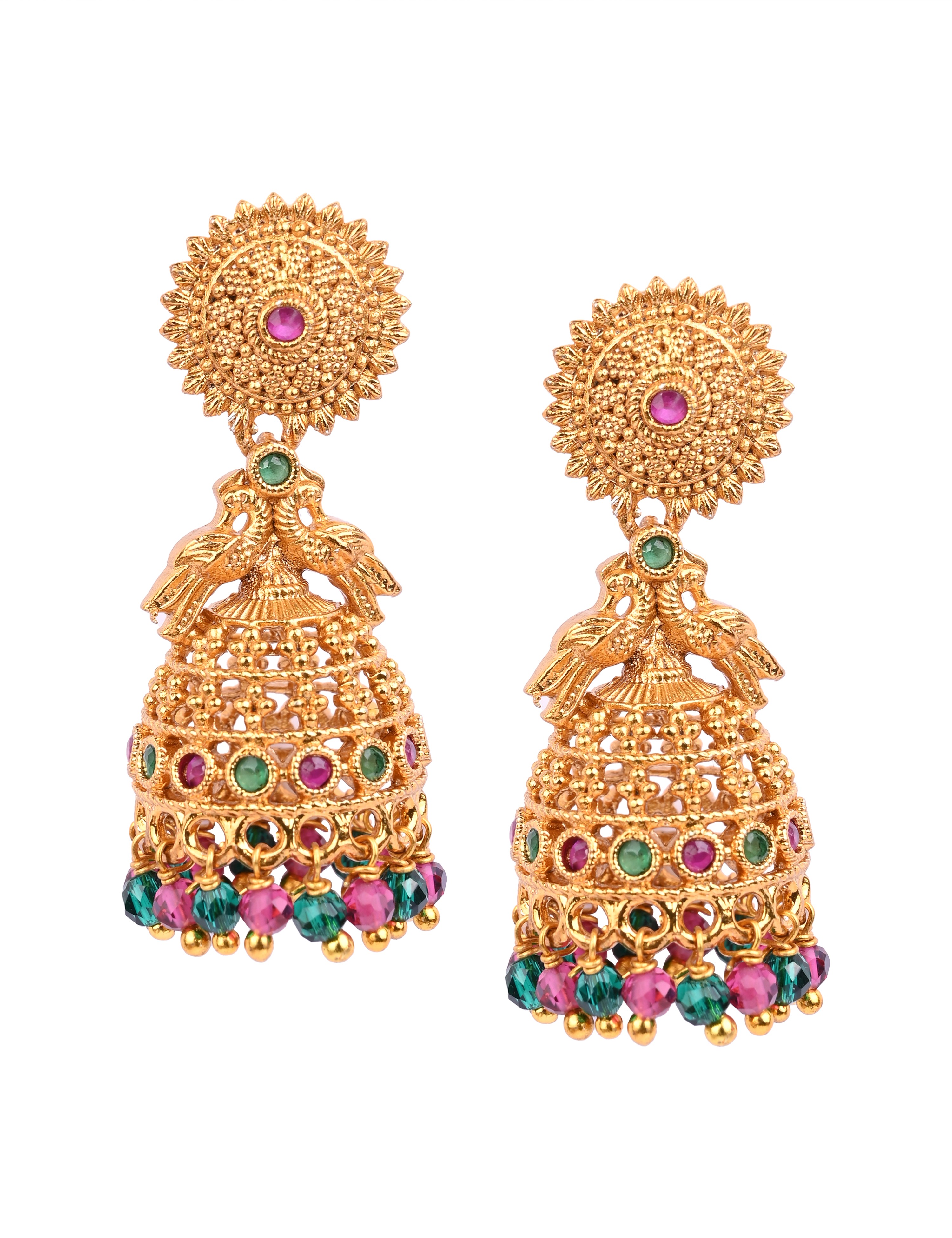 The Nila Gold Plated Ethnic Jhumkas