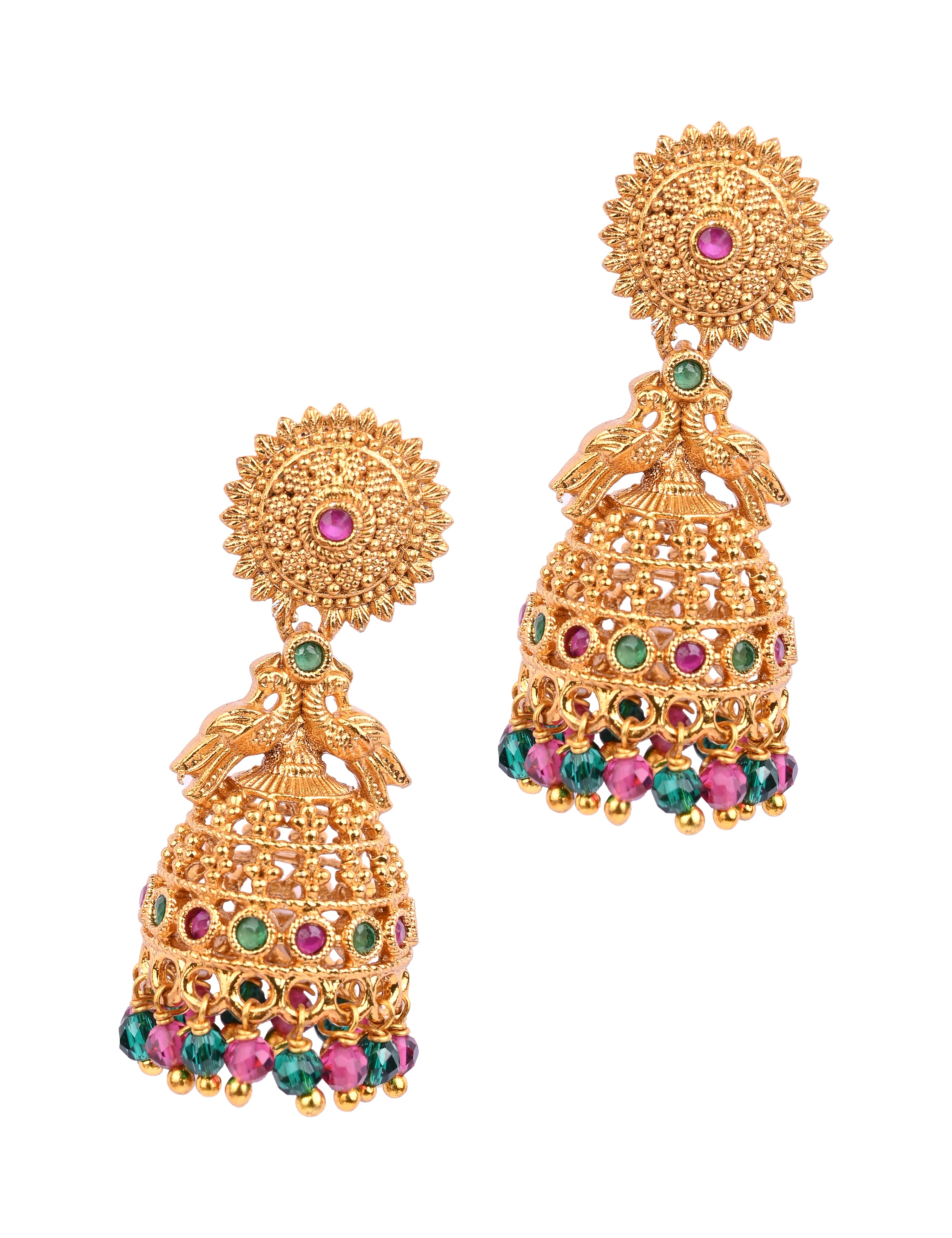 The Nila Gold Plated Ethnic Jhumkas