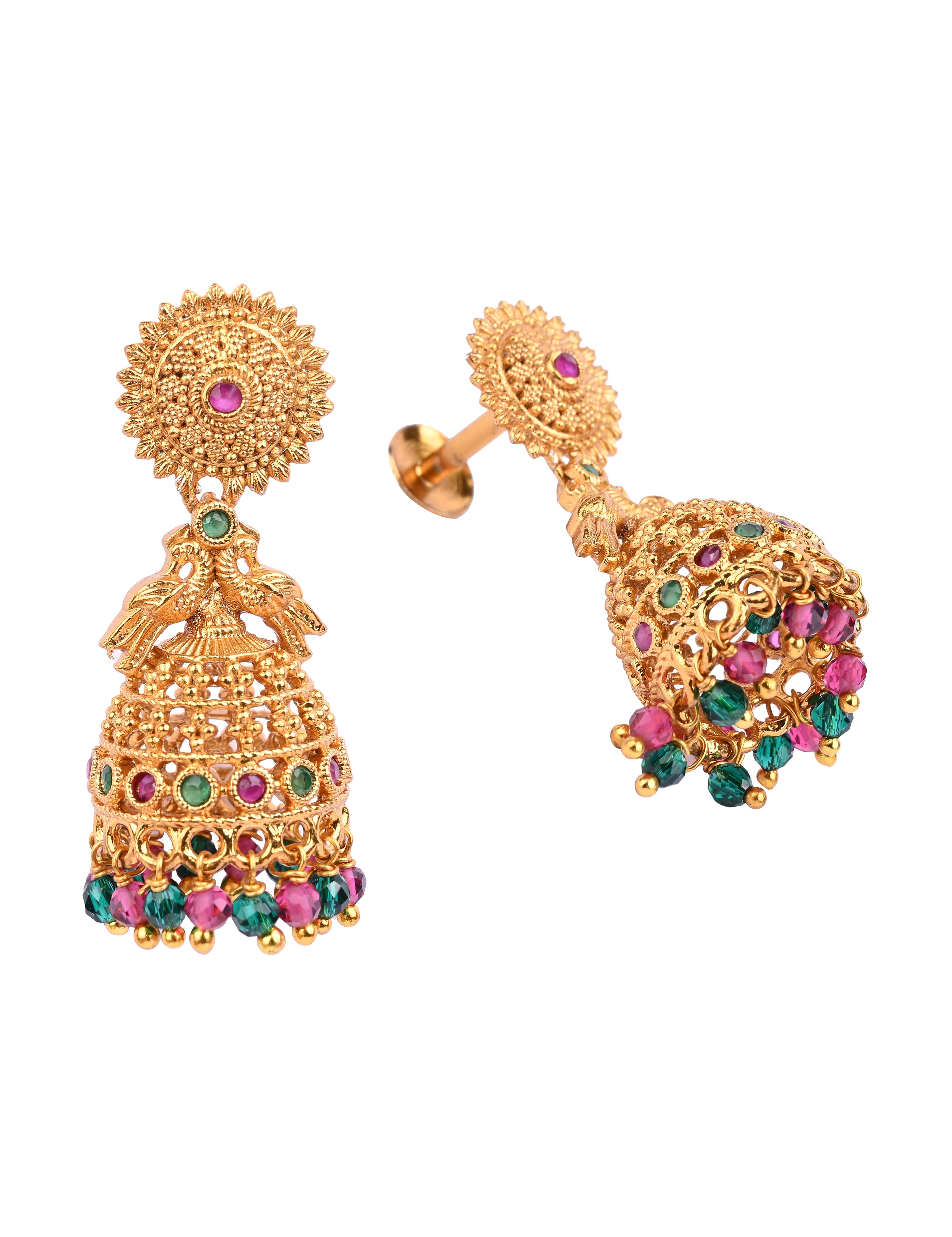The Nila Gold Plated Ethnic Jhumkas
