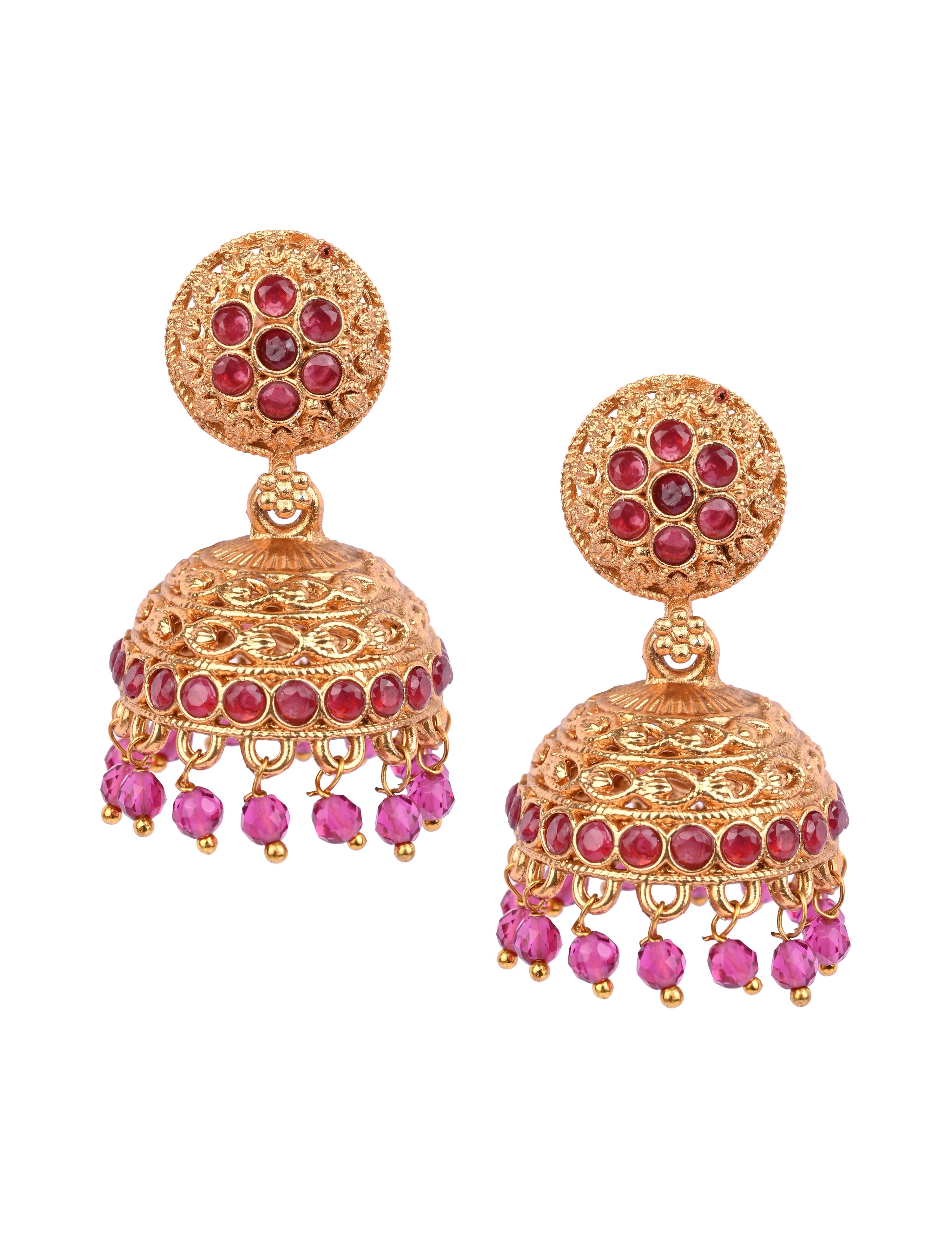 The Nila Gold Plated Dome Shaped Jhumkas