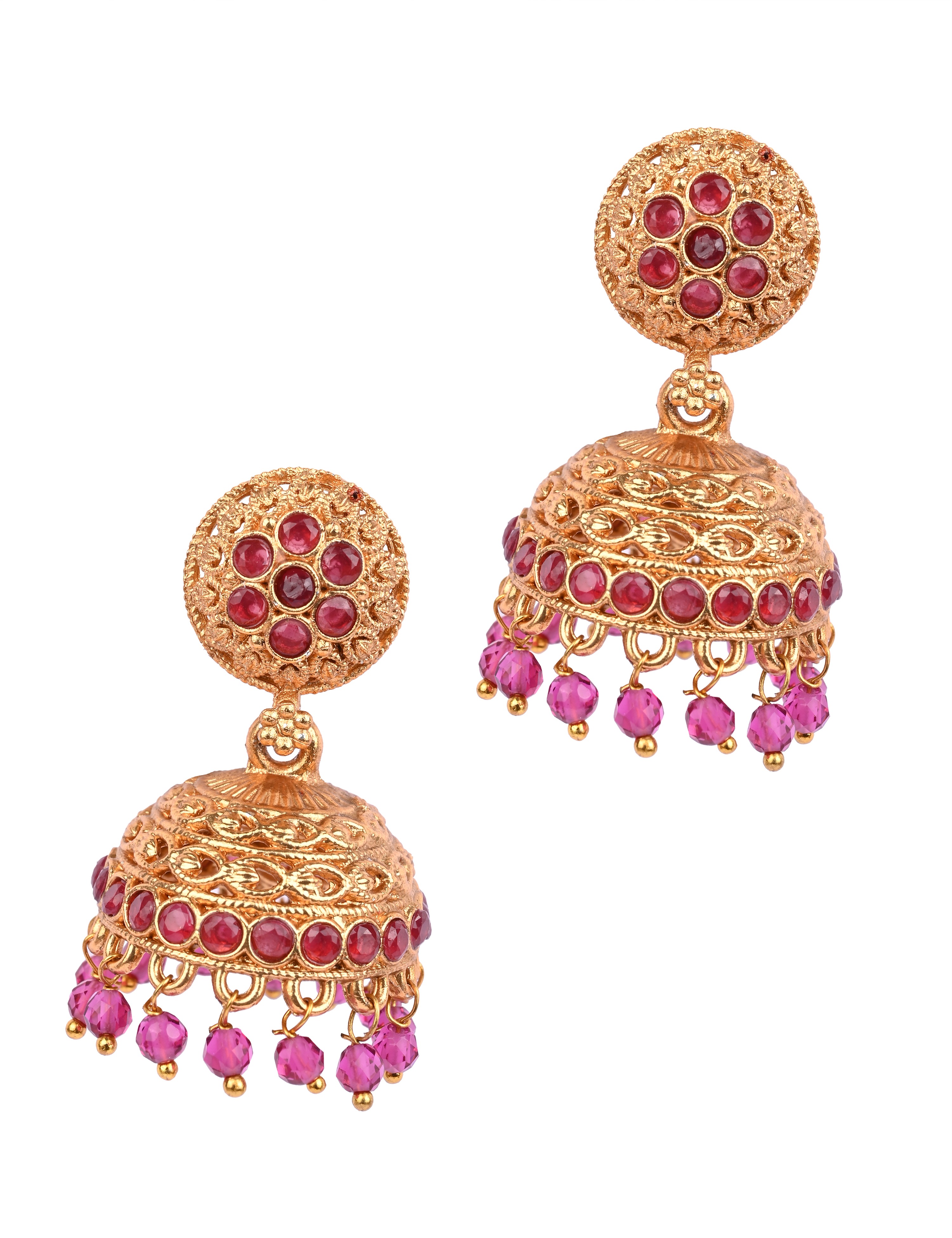 The Nila Gold Plated Dome Shaped Jhumkas