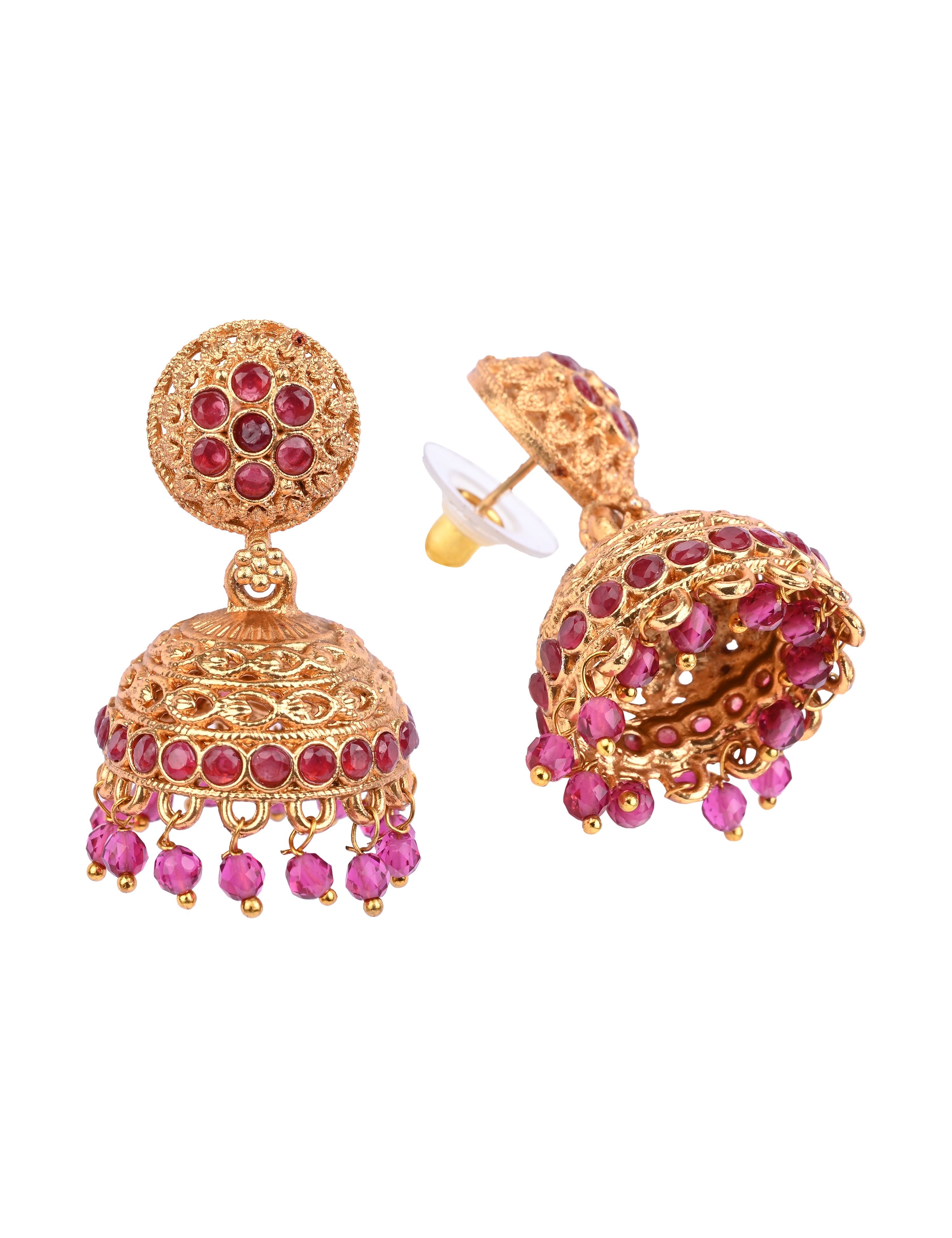 The Nila Gold Plated Dome Shaped Jhumkas
