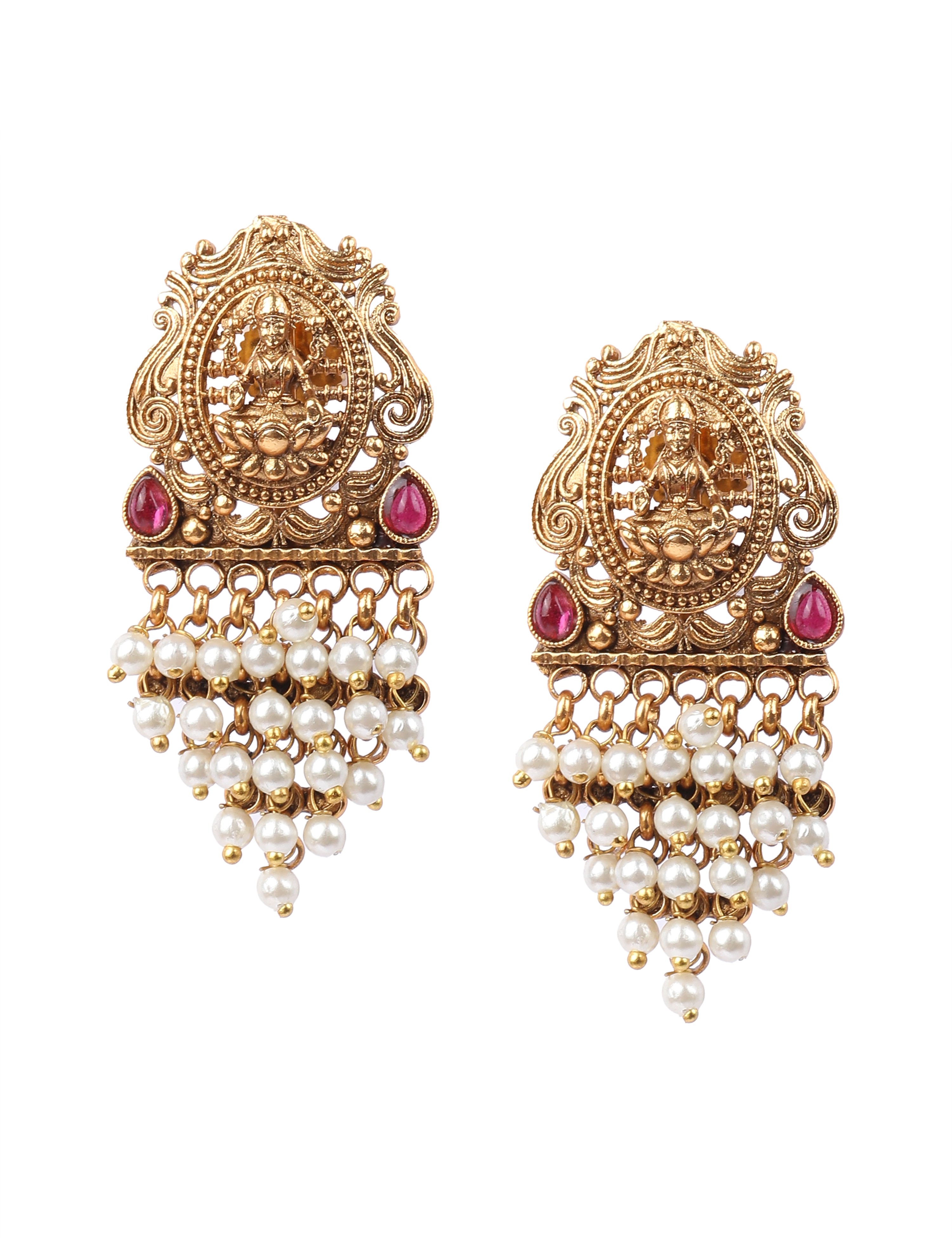 The Nila Gold Plated Pearl Top Earings